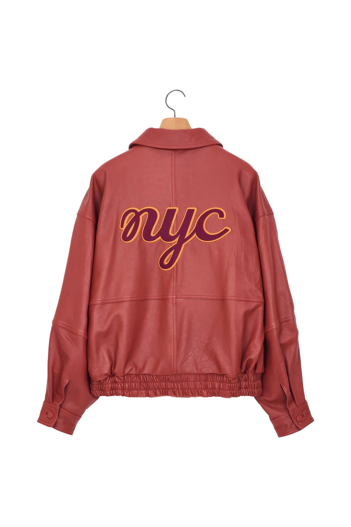 NYC WASHED LEATHER BLOUSON RED