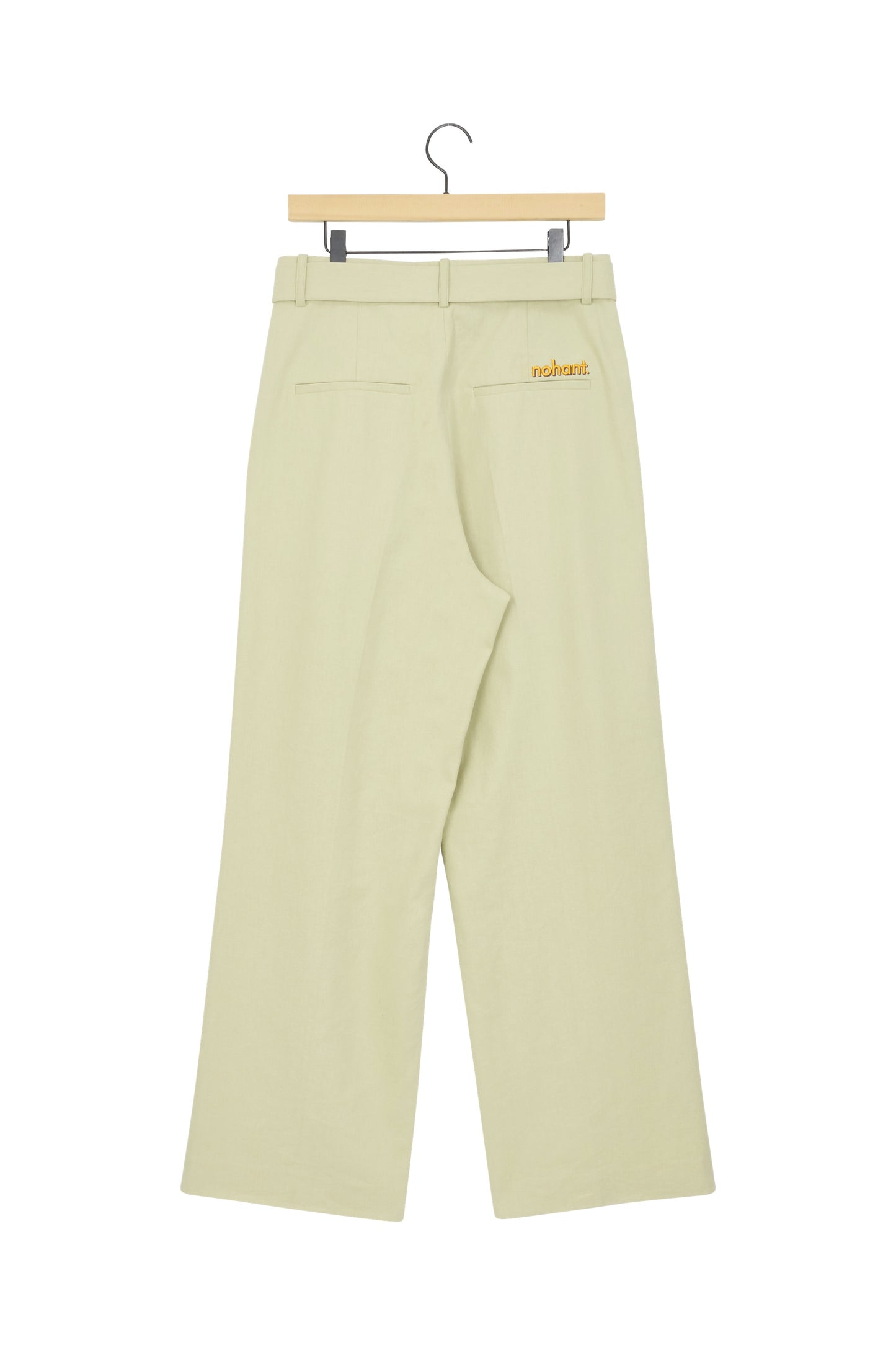 LINEN BELTED CHINO PANTS LIGHT KHAKI