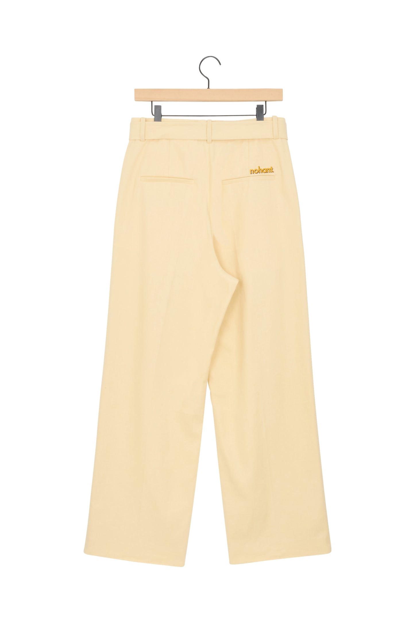LINEN BELTED CHINO PANTS BEIGE