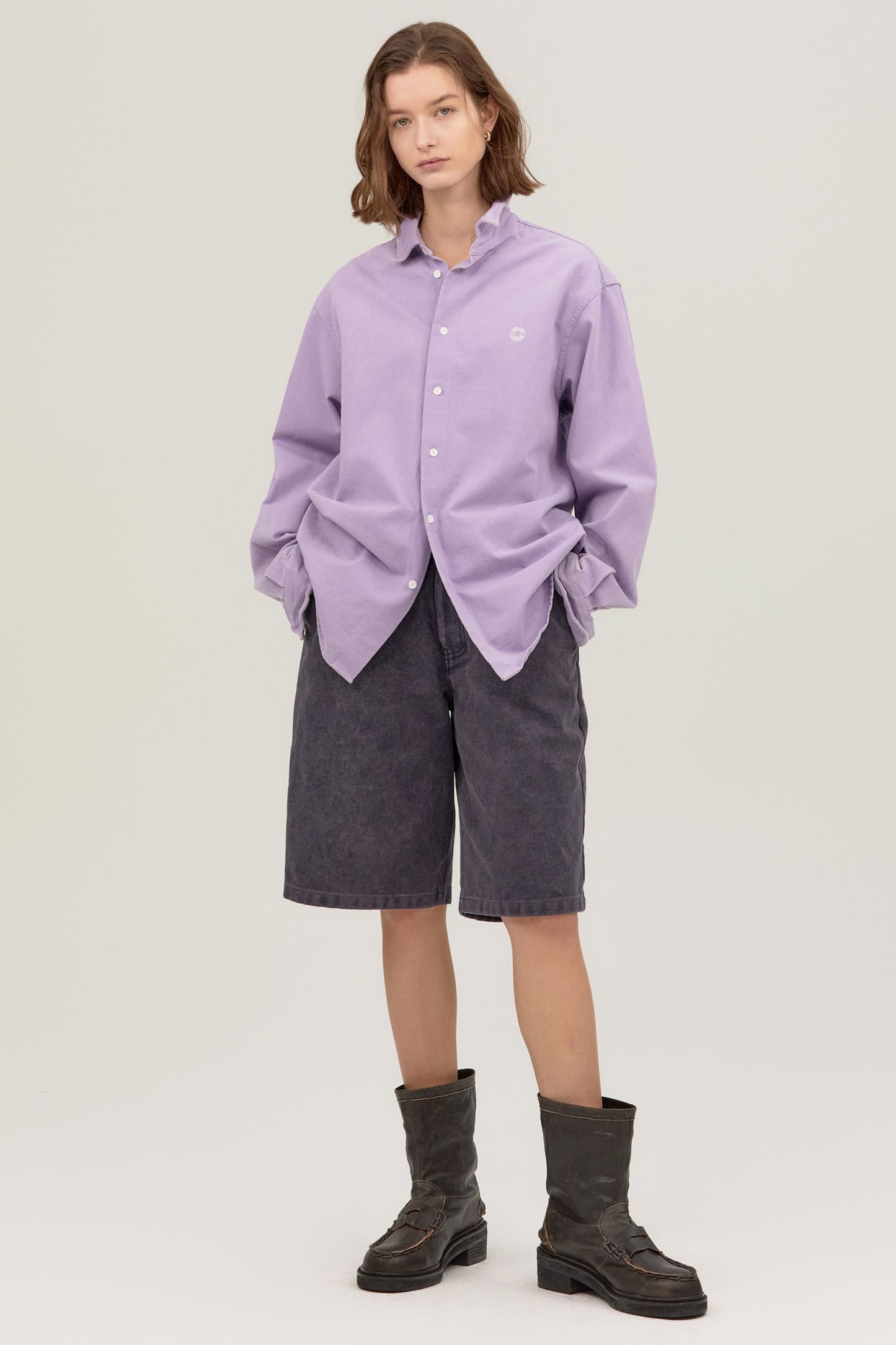 WIRE OXFORD WASHED SHIRT PURPLE