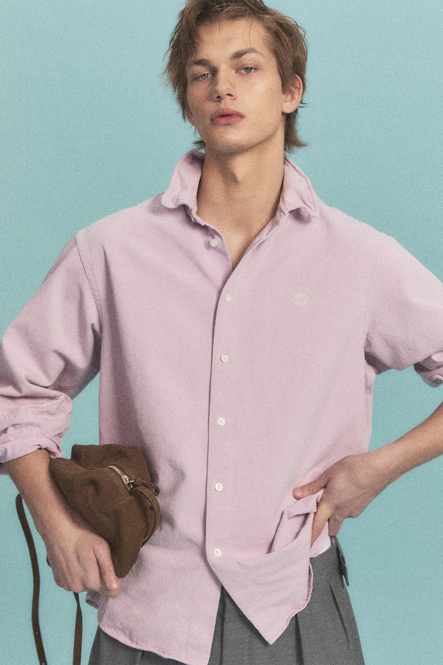 SUEDE PICNIC BAG BROWN