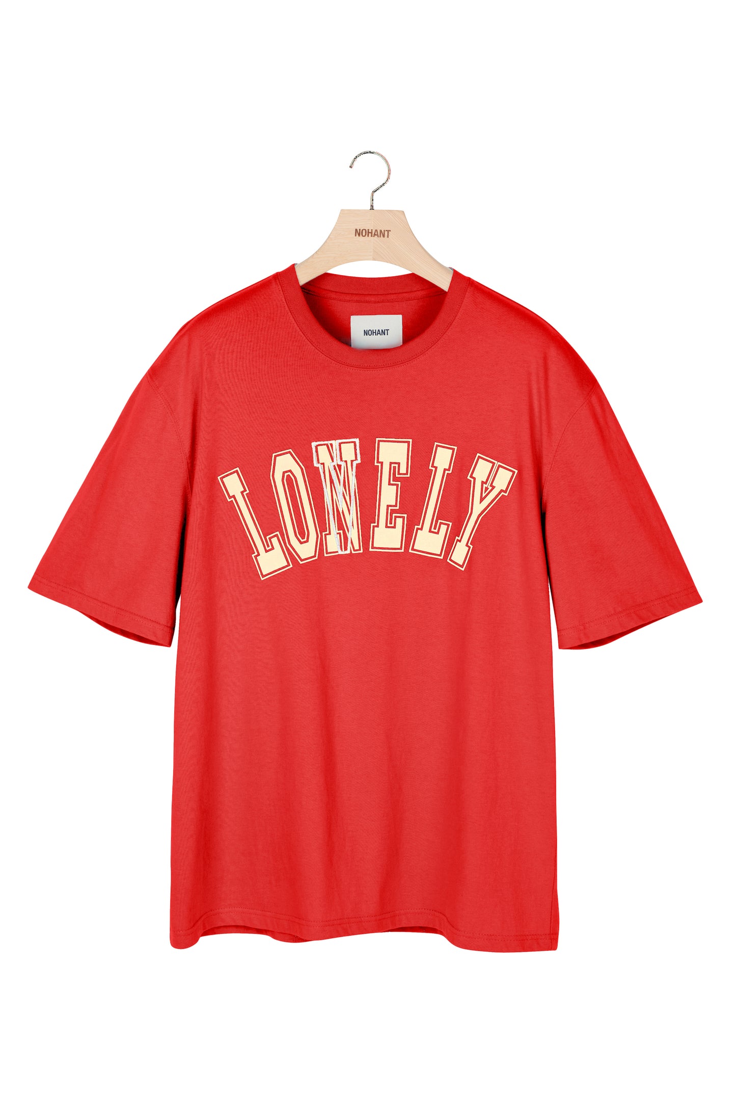 LONELY/LOVELY SHORT SLEEVE T SHIRT RED CREAM