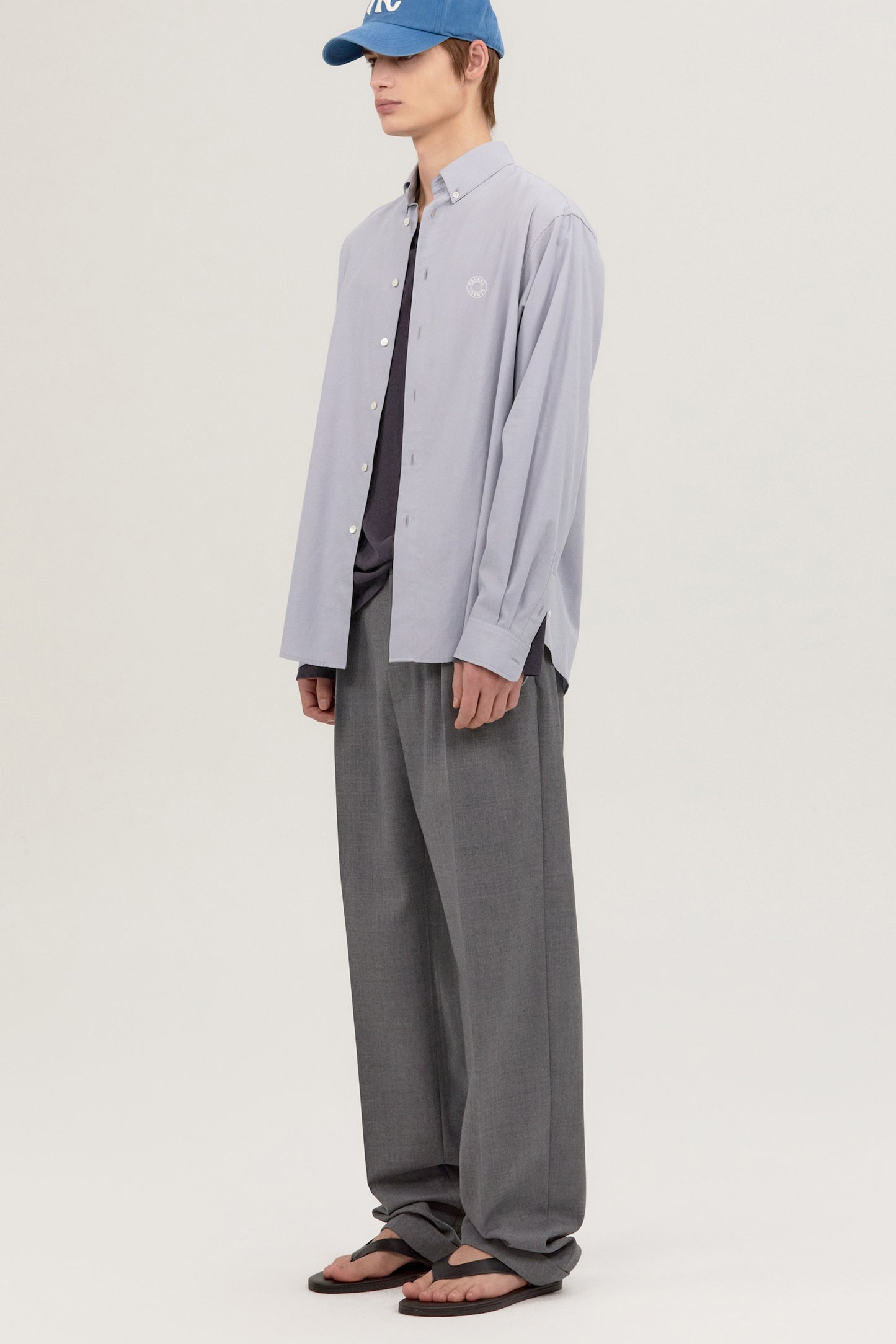 RELAXED POPLIN SHIRT LIGHT GRAY