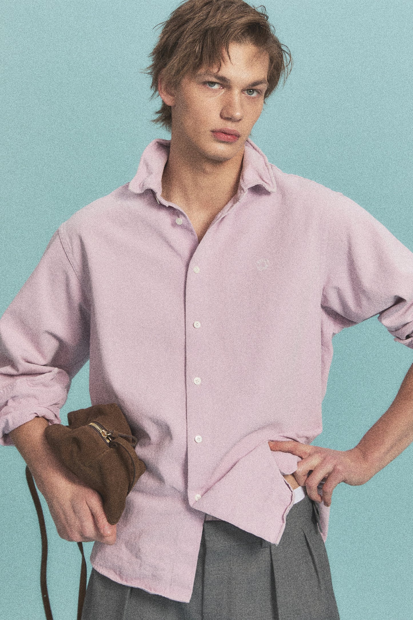 SUEDE PICNIC BAG BROWN