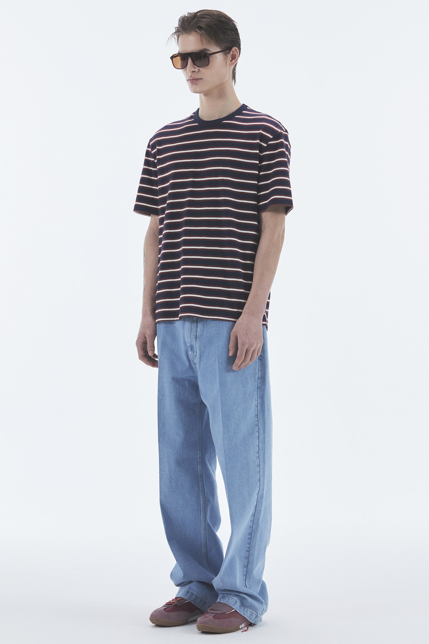 STRIPE BASIC SHORT SLEEVE T-SHIRT NAVY