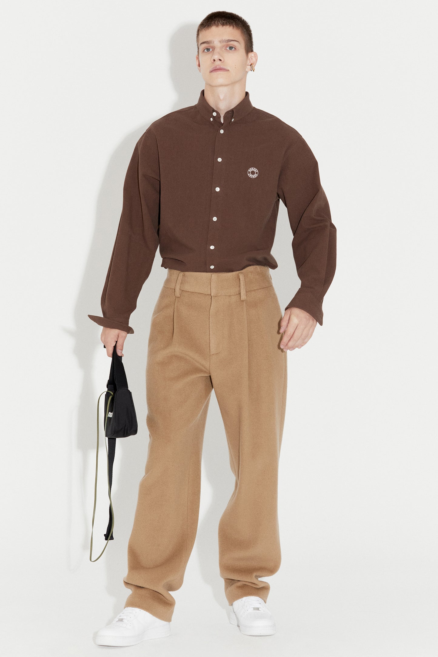 LOGO OXFORD SHIRT BROWN