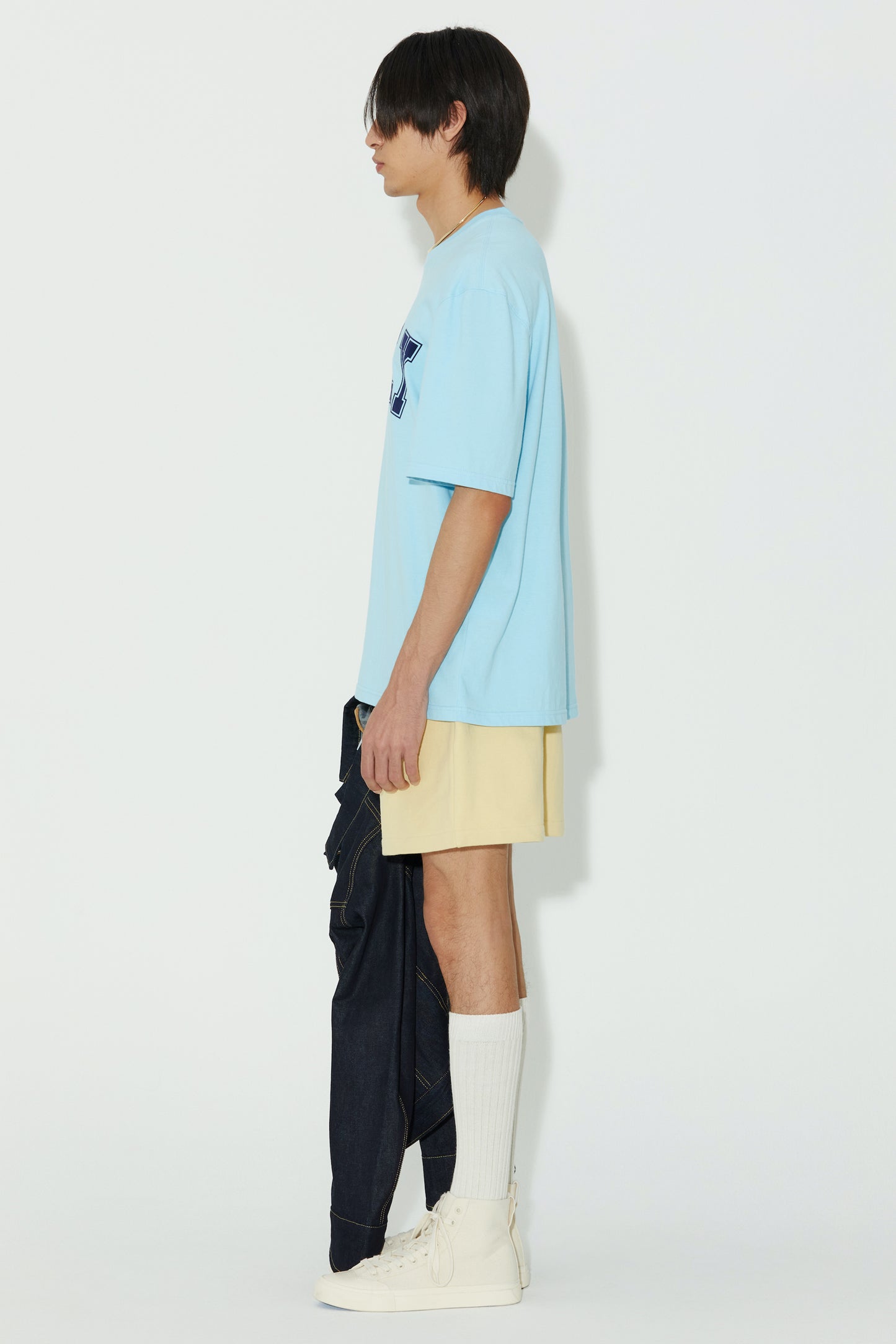 LONELY/LOVELY SHORT SLEEVE T SHIRT SKY BLUE NAVY