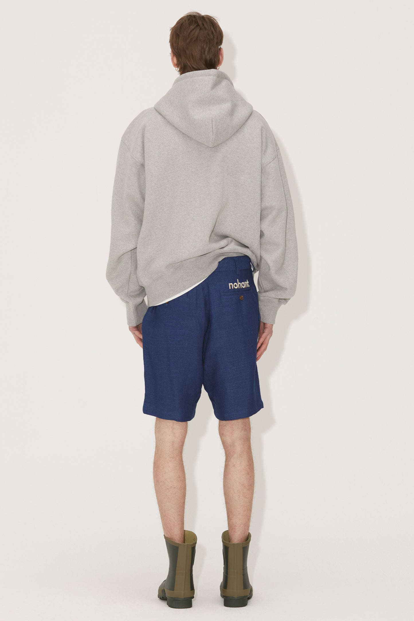 LONELY/LOVELY FLUFF HOODIE ZIP-UP GRAY NAVY
