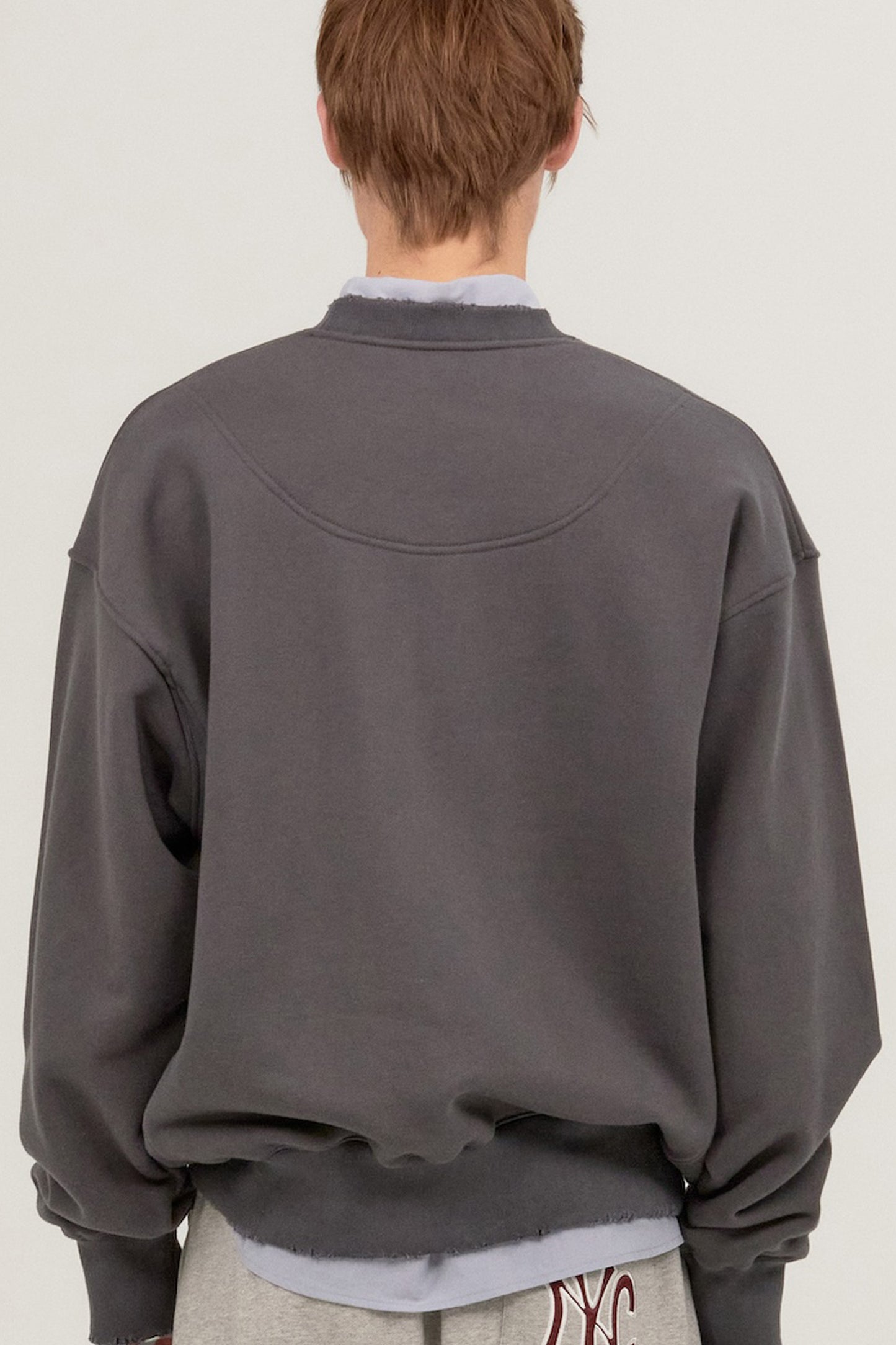 LONELY/LOVELY DAMAGE SWEATSHIRT CHARCOAL