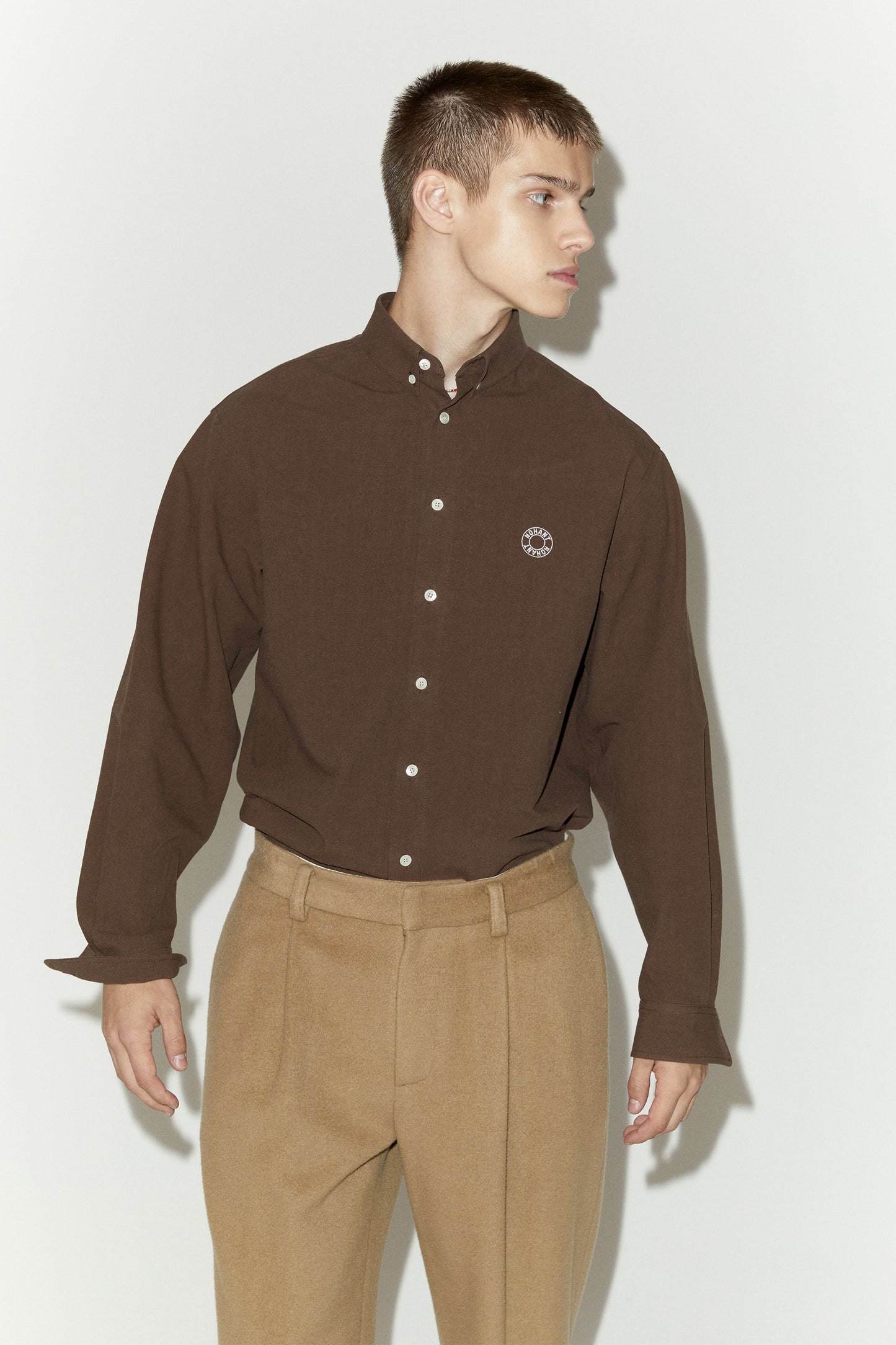 LOGO OXFORD SHIRT BROWN