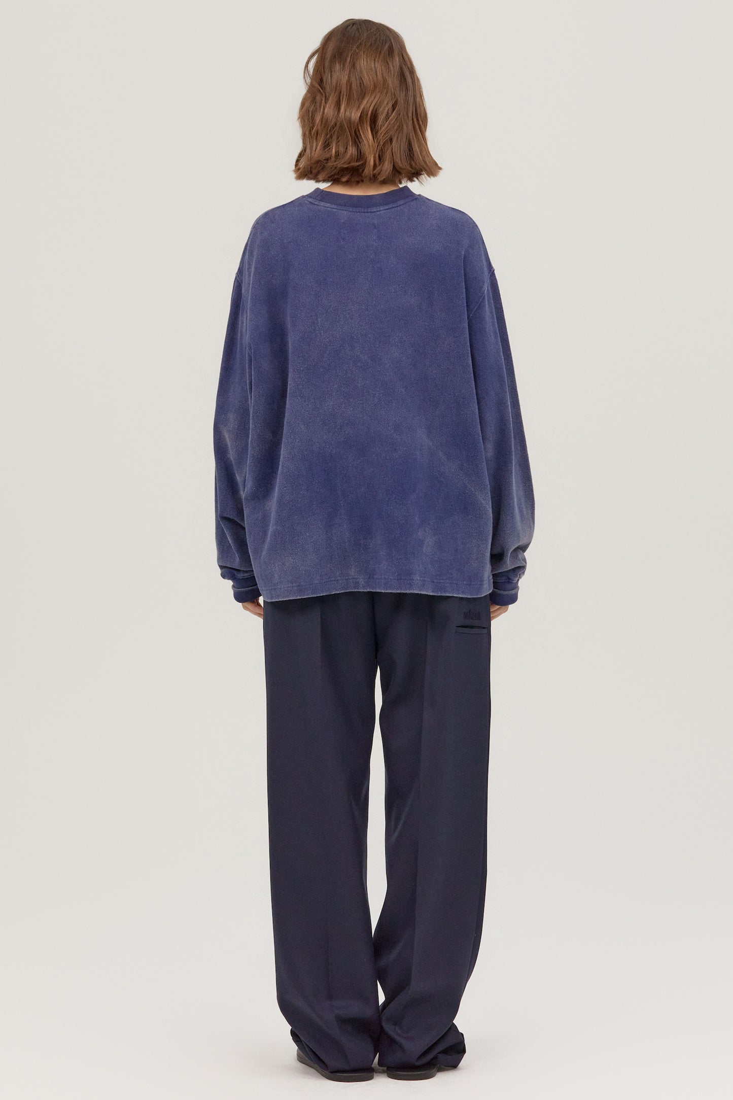 LONELY/LOVELY SALT WASHING LONG SLEEVE T-SHIRT NAVY