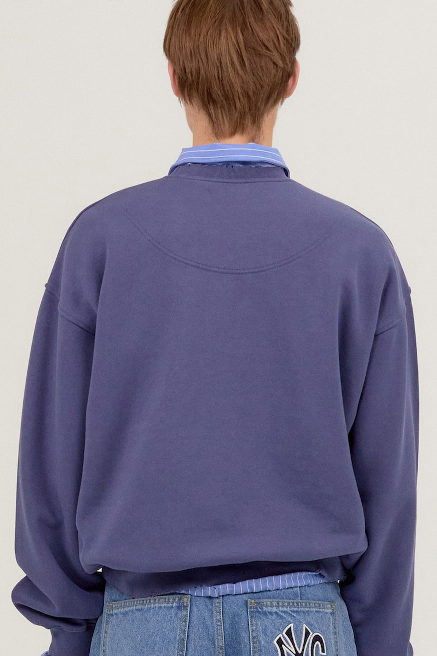 LONELY/LOVELY DAMAGE SWEATSHIRT INDIGO BLUE
