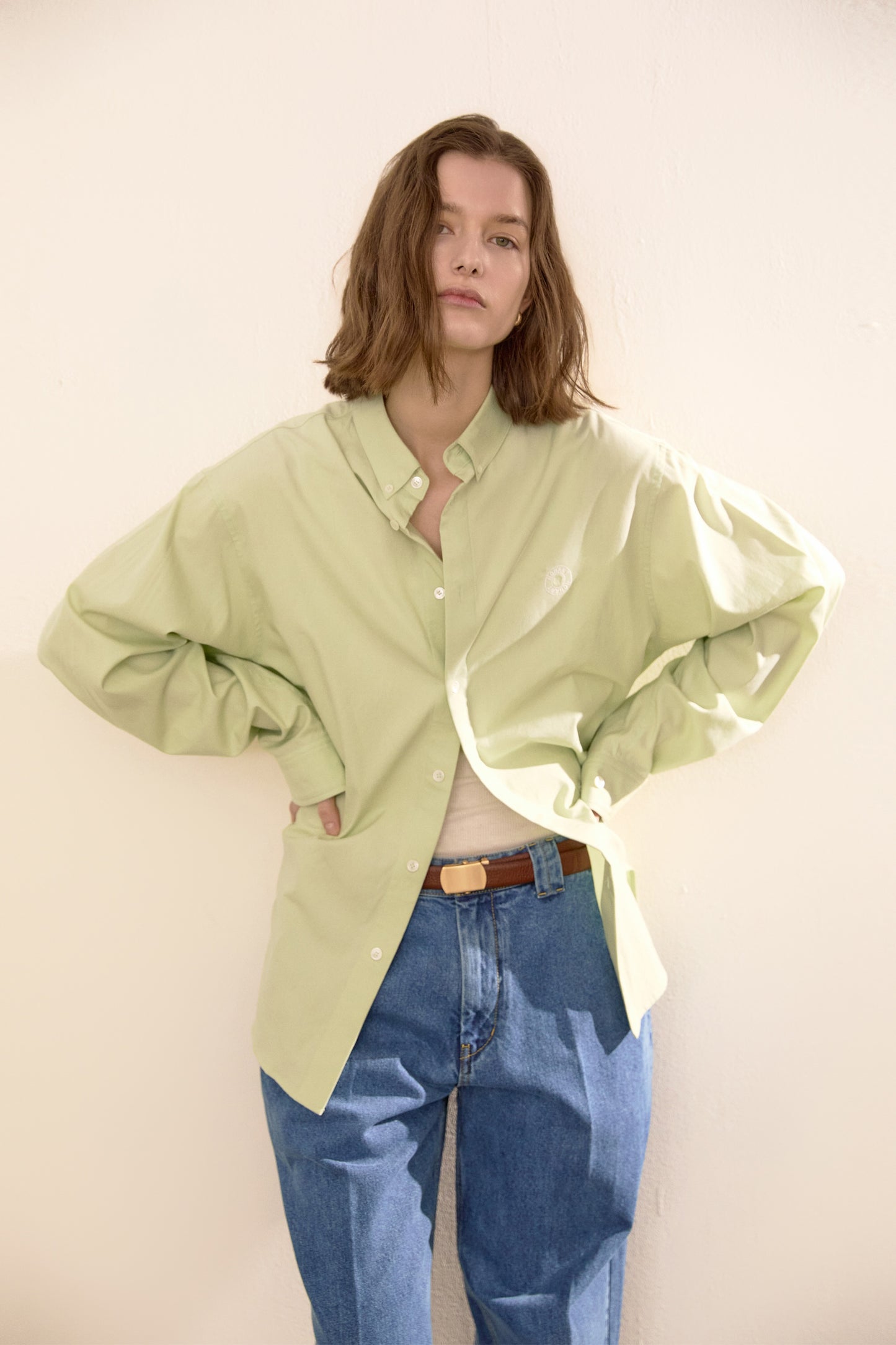 RELAXED POPLIN SHIRT LIGHT MINT