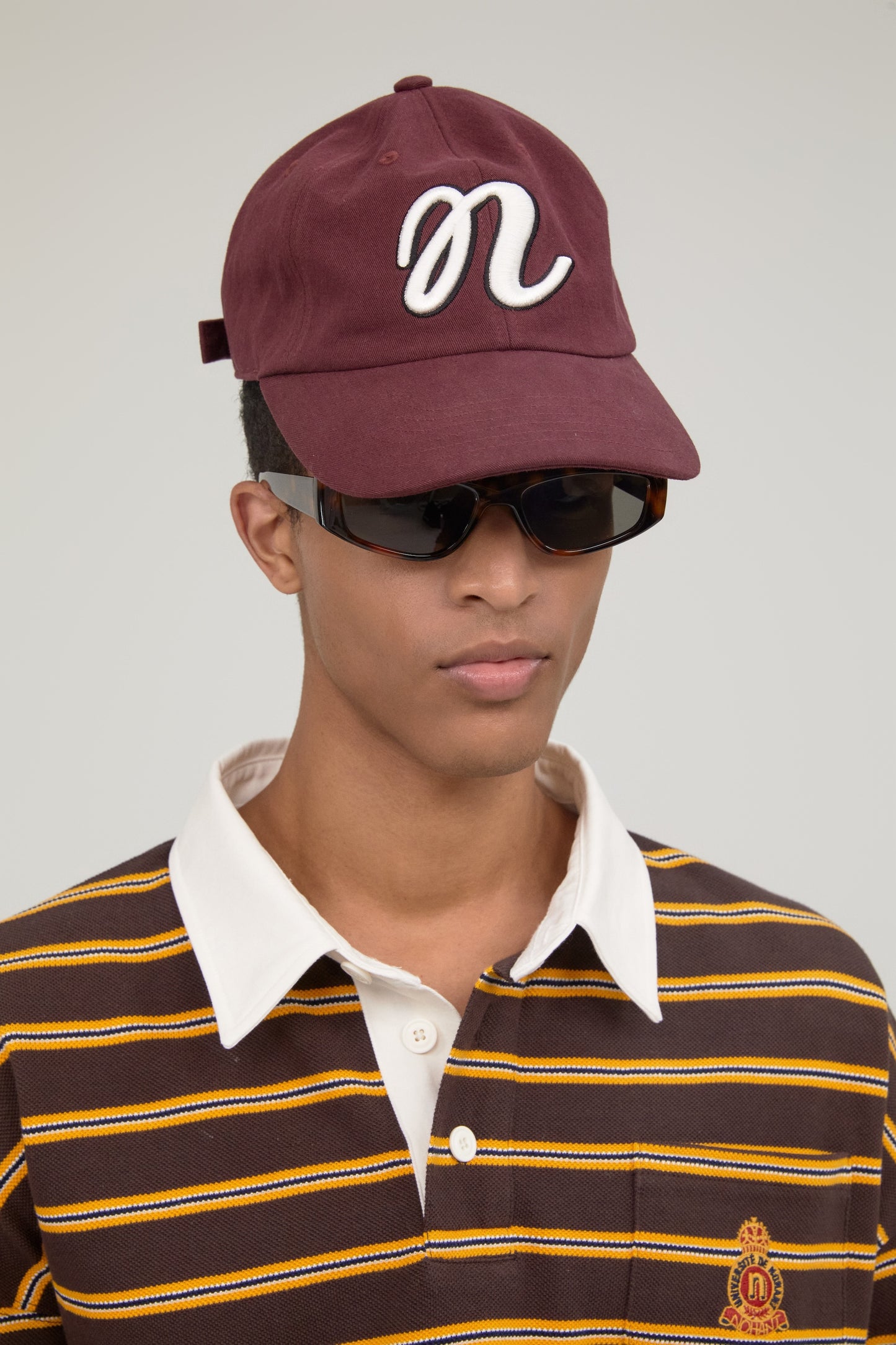 MULTI STRIPE RUGBY T-SHIRT BROWN