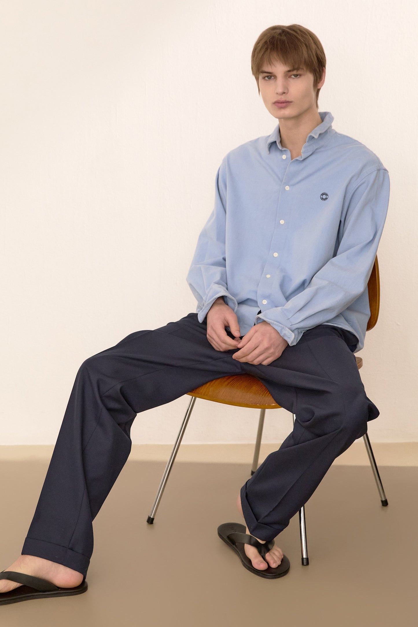 WIRE OXFORD WASHED SHIRT SKY BLUE