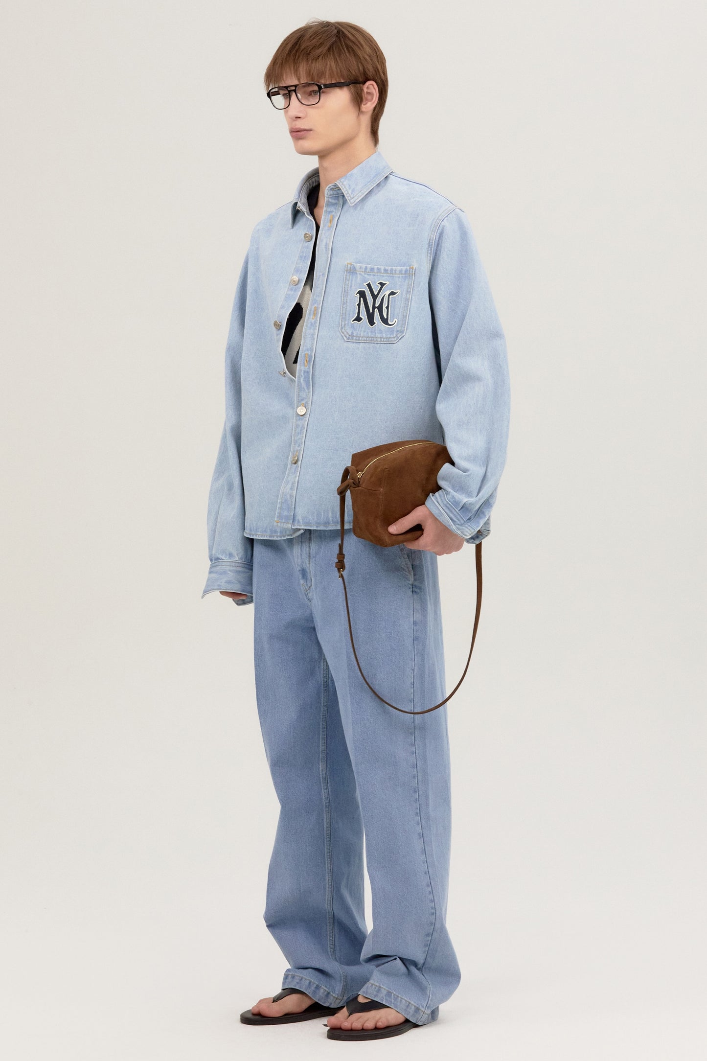 SUEDE PICNIC BAG BROWN