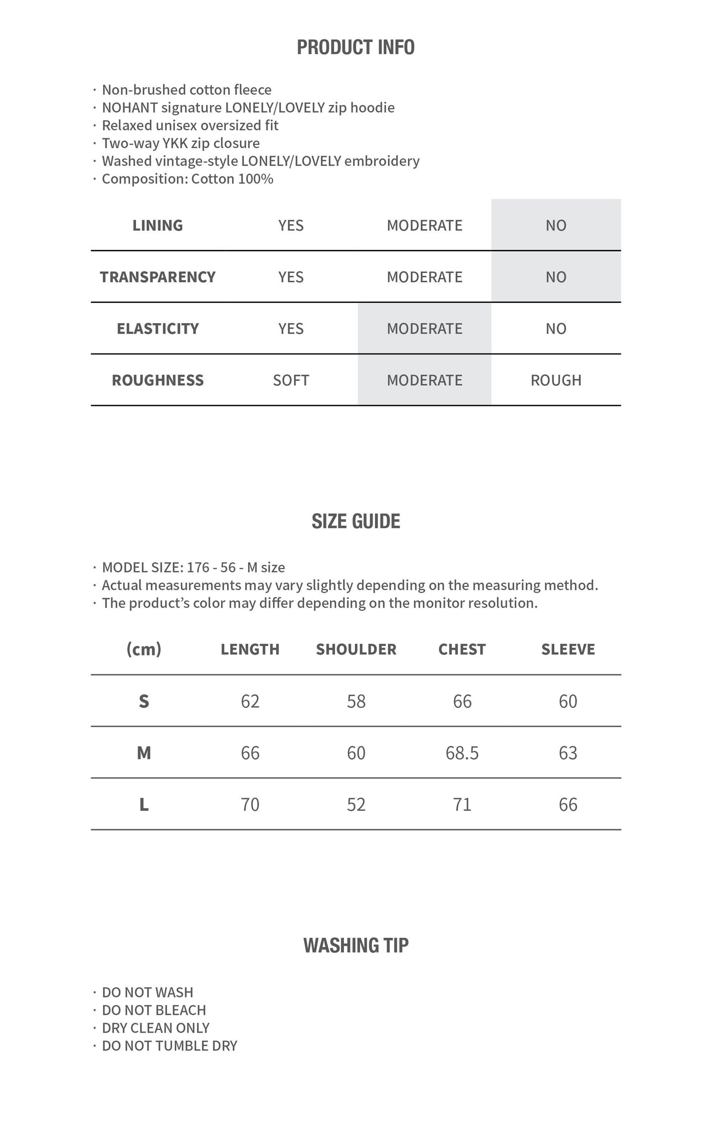 LONELY/LOVELY WASHED HOODIE ZIP-UP GRAY
