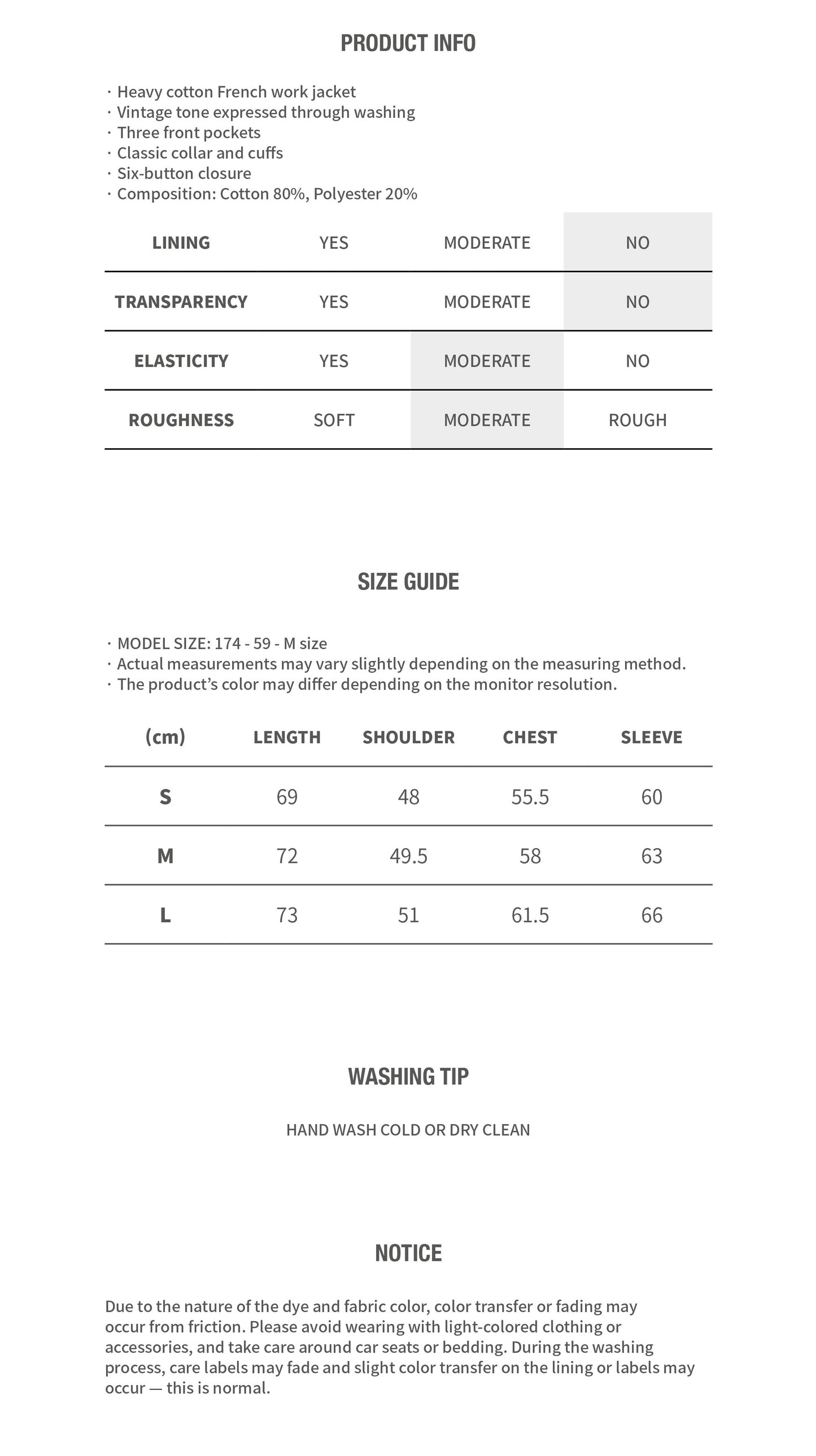 WASHED HEAVYWEIGHT FRENCH JACKET BLUE