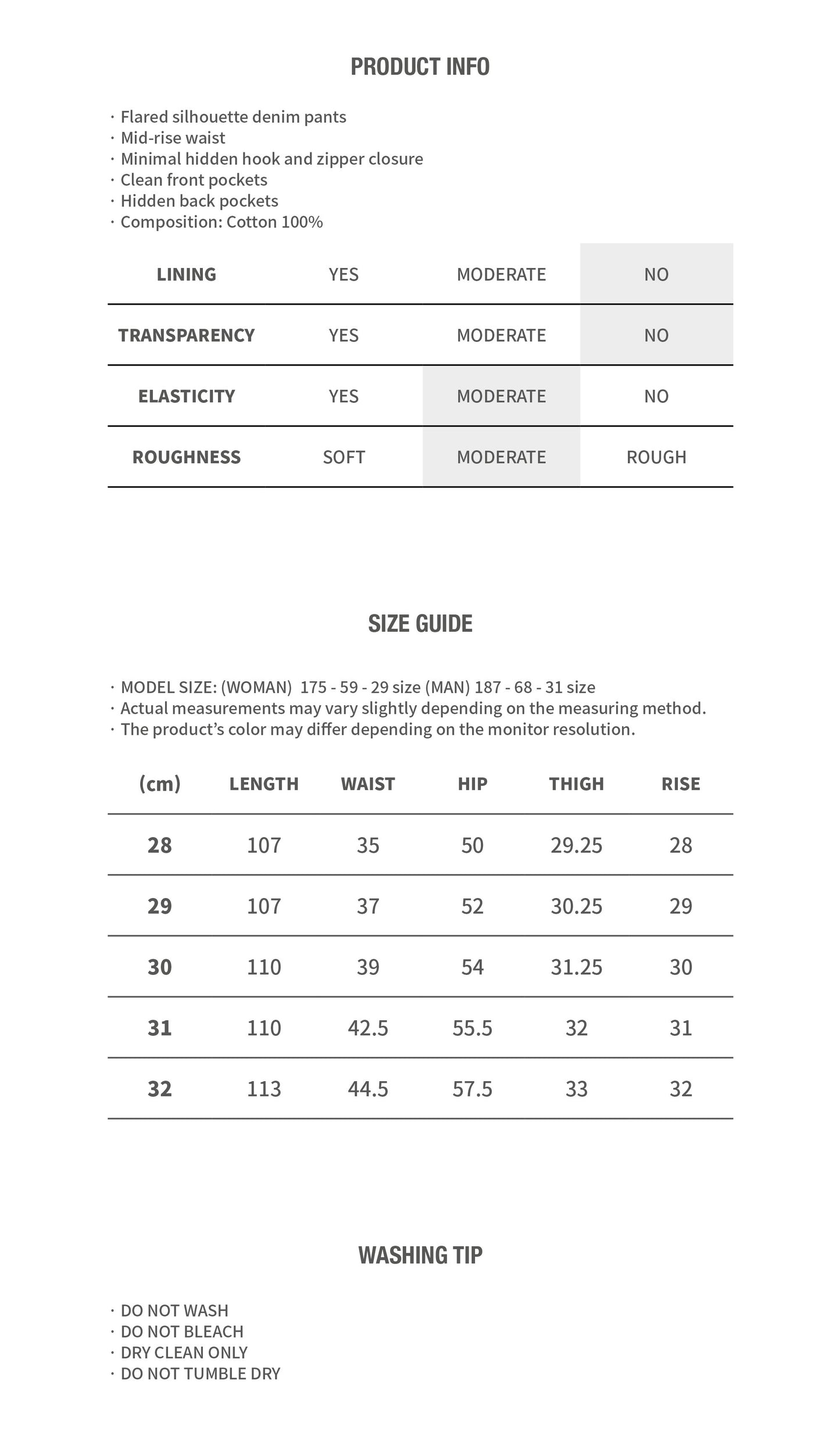 MINIMAL FLARE DENIM PANTS DARK BLUE