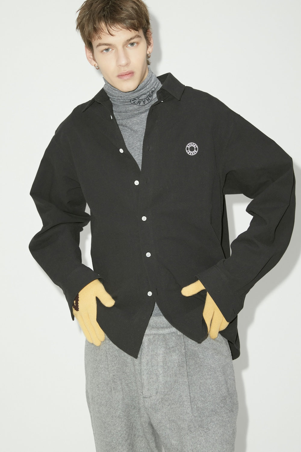 LOGO OXFORD SHIRT BLACK