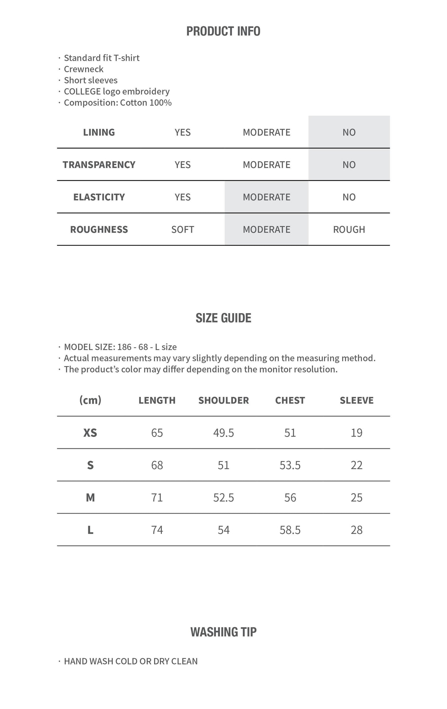 COLLEGE LOGO T-SHIRT GRAY