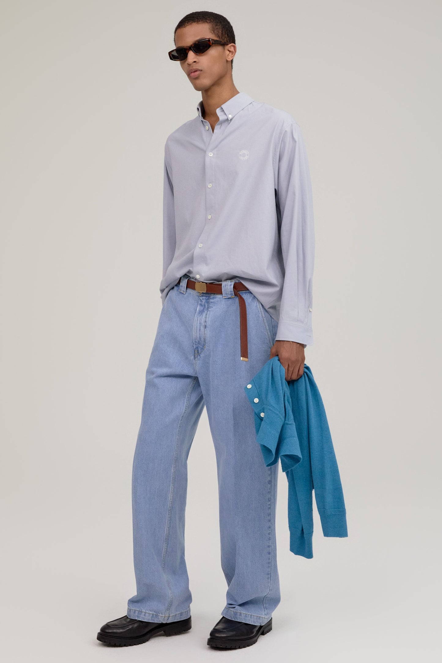 RELAXED POPLIN SHIRT LIGHT GRAY