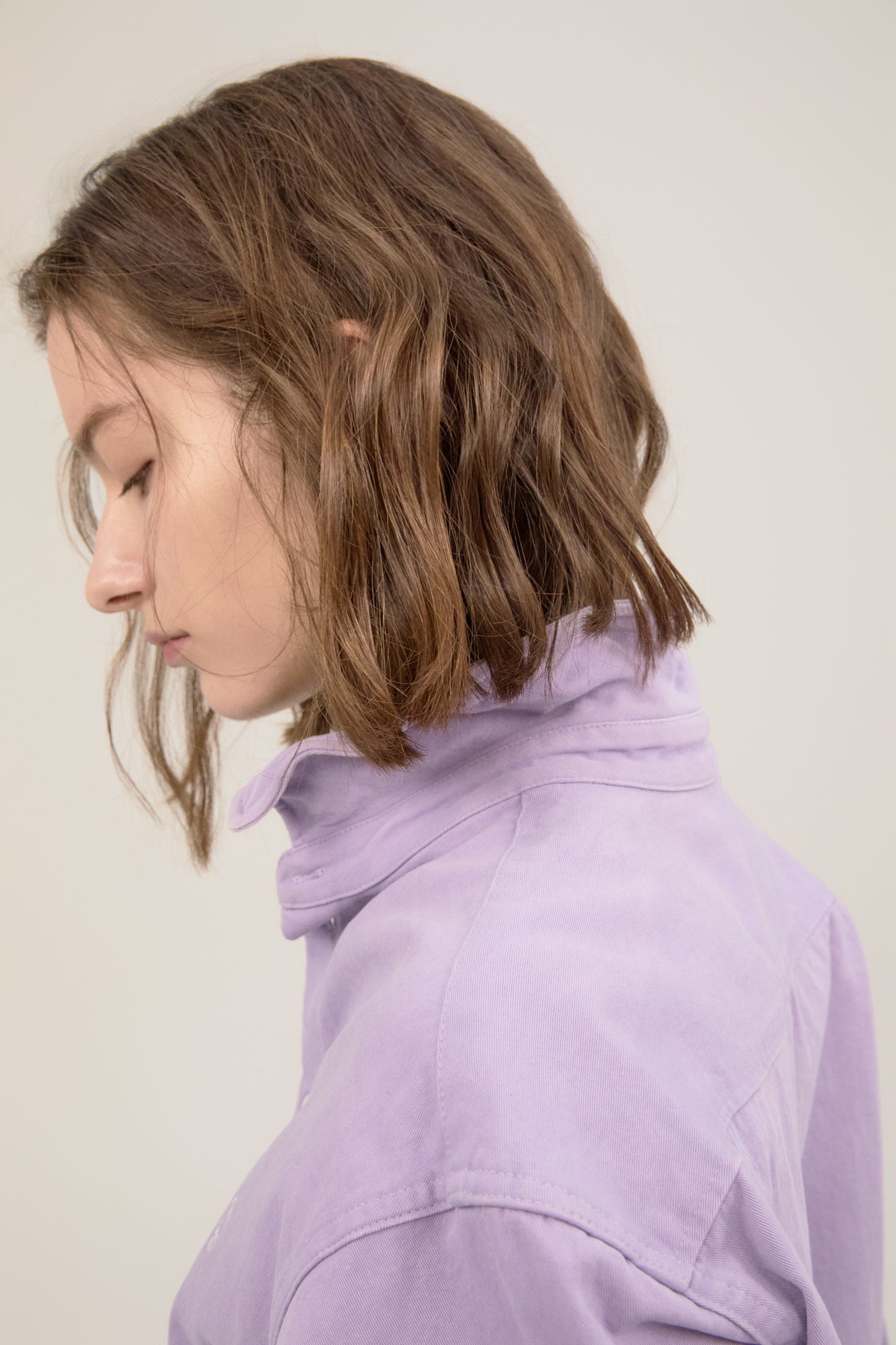 WIRE OXFORD WASHED SHIRT PURPLE