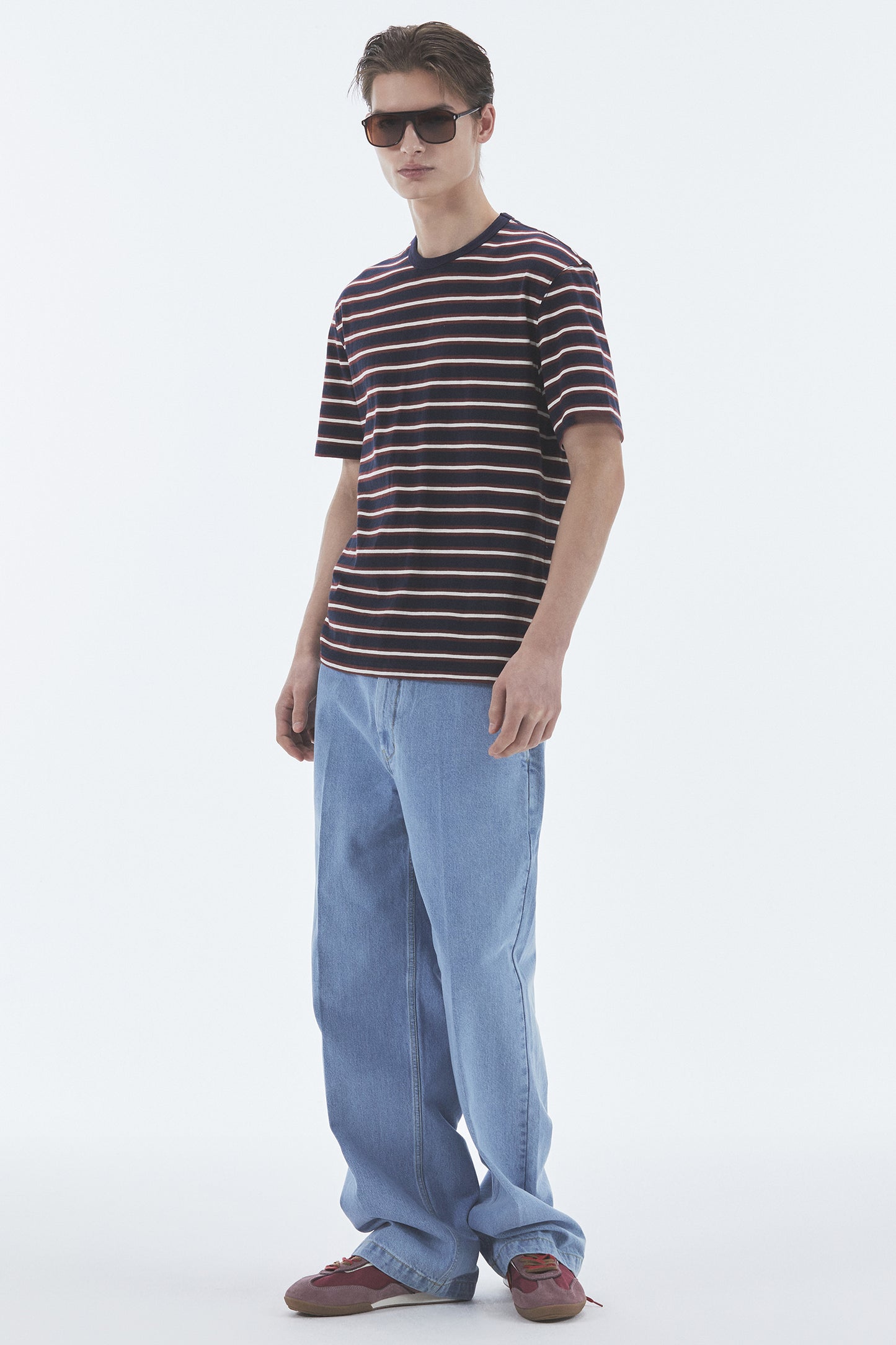 STRIPE BASIC SHORT SLEEVE T-SHIRT NAVY