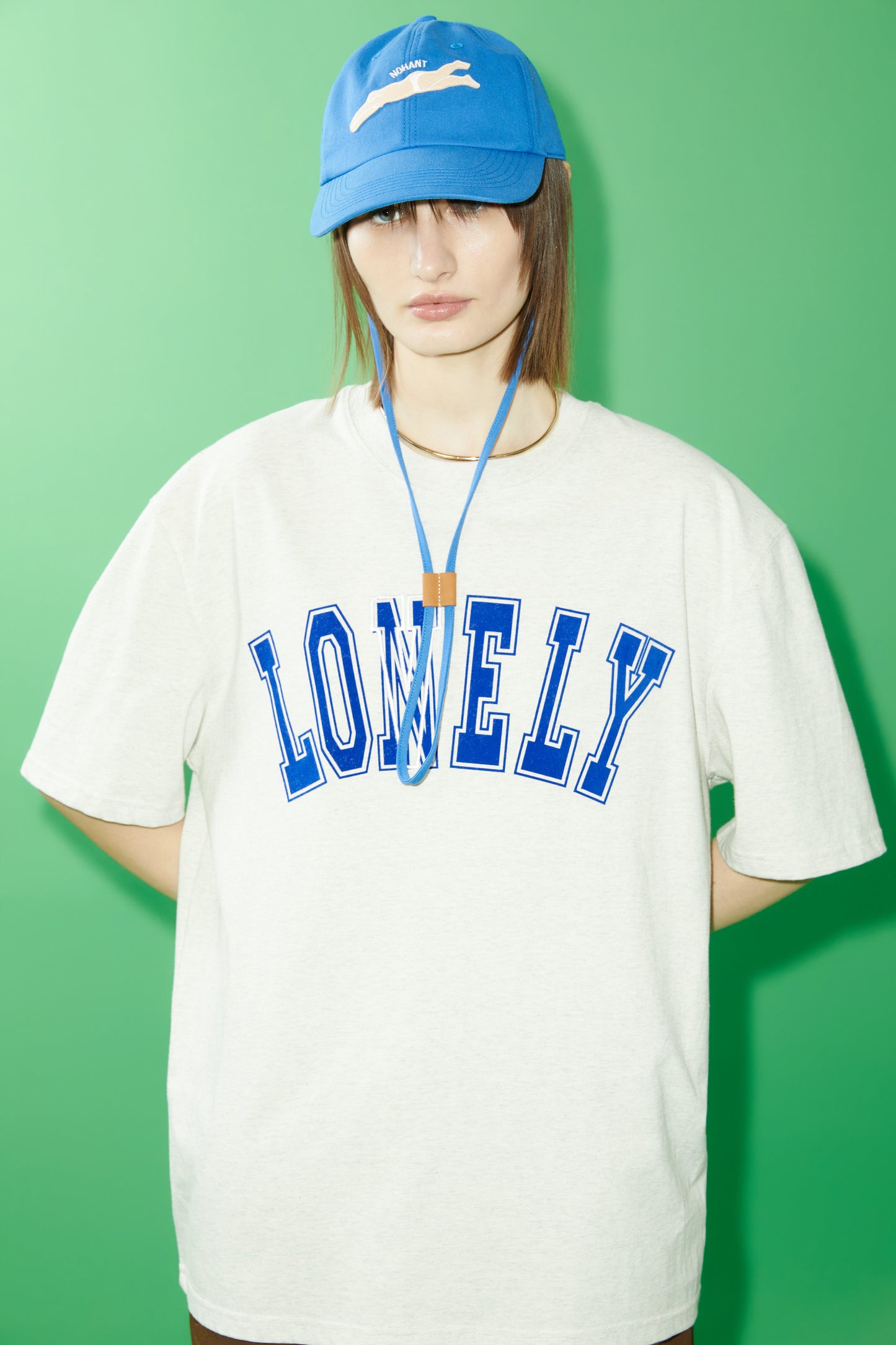 LONELY/LOVELY SHORT SLEEVE T SHIRT OATMEAL BLUE