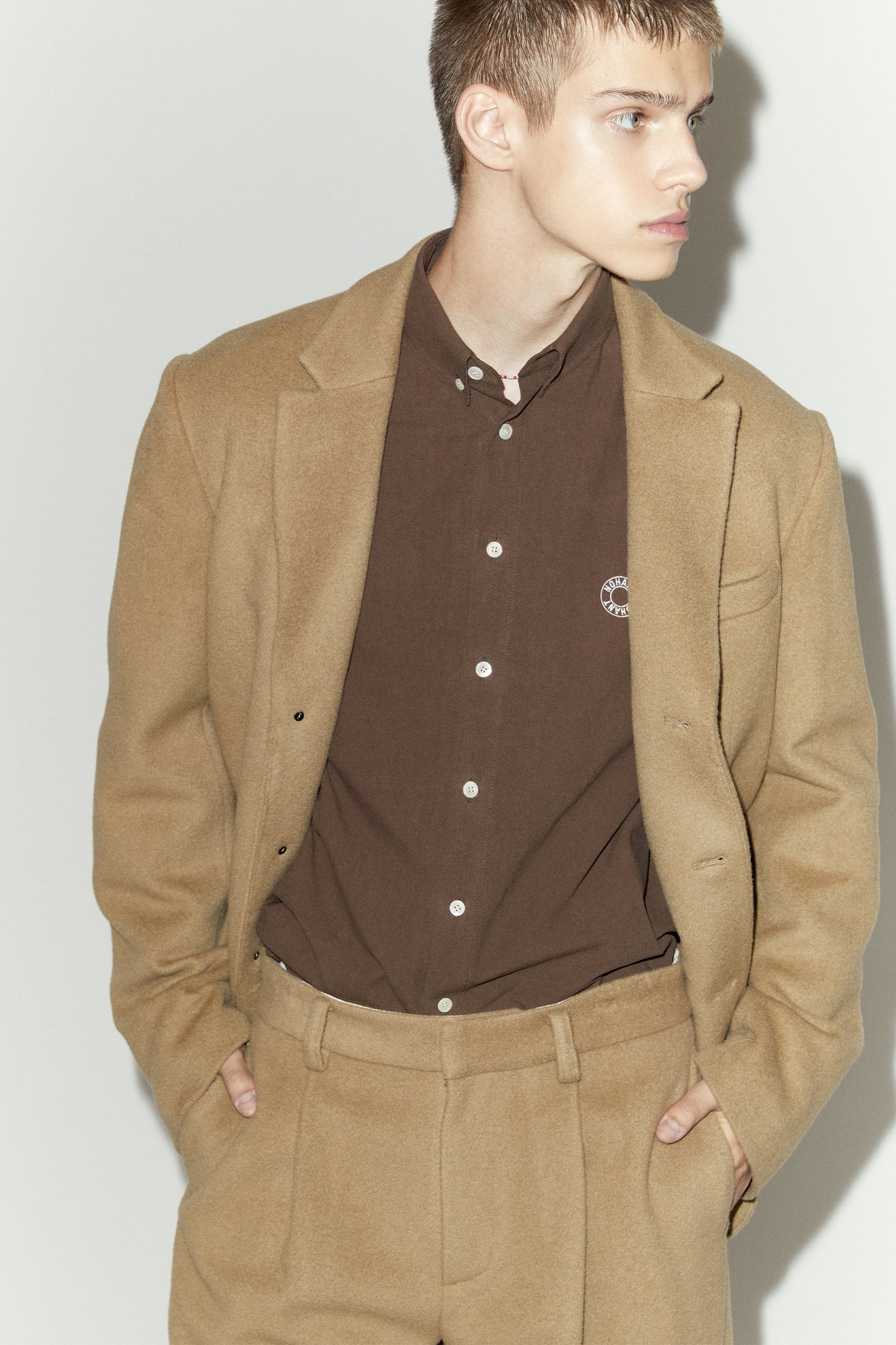 LOGO OXFORD SHIRT BROWN