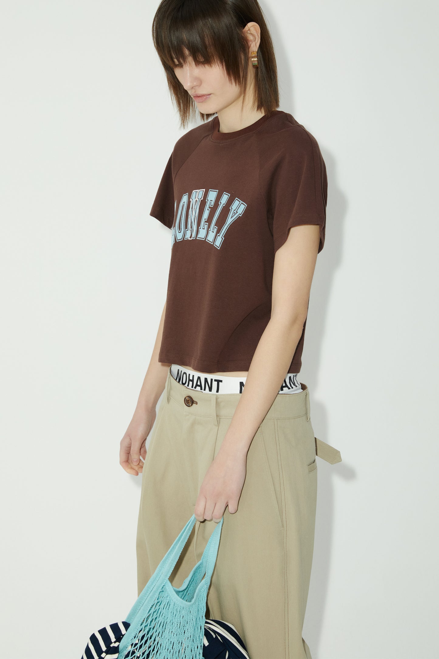 LONELY/LOVELY BABY T SHIRT BROWN