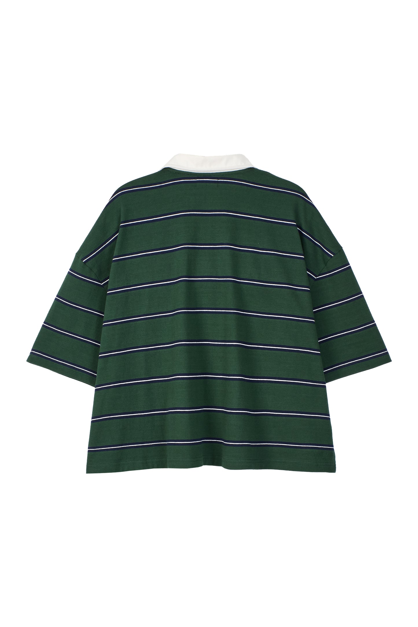 WIRE STRIPE RUGBY SHORT SLEEVE T-SHIRT GREEN