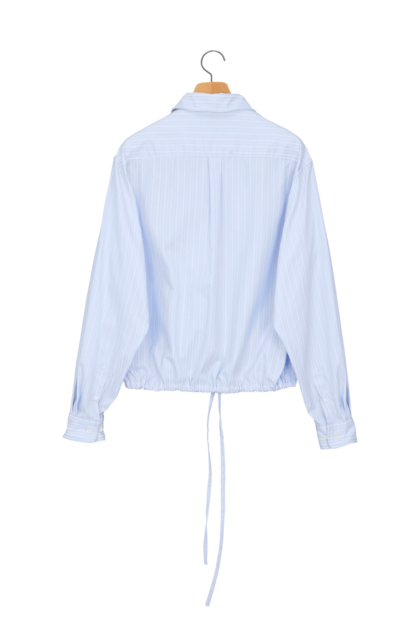 WIRE CROPPED STRIPE SHIRT SKY BLUE