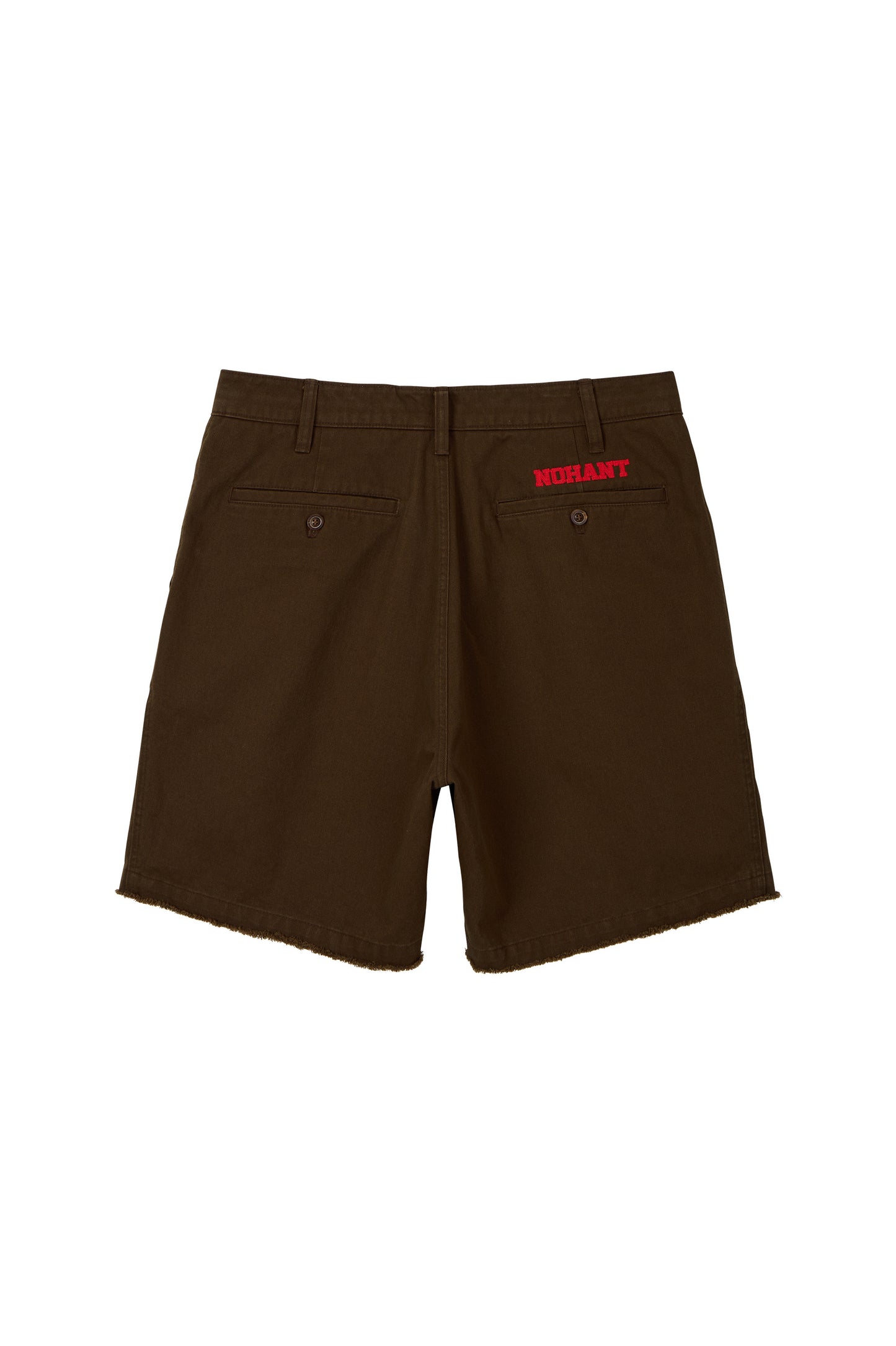 FRINGED CHINO SHORTS BROWN