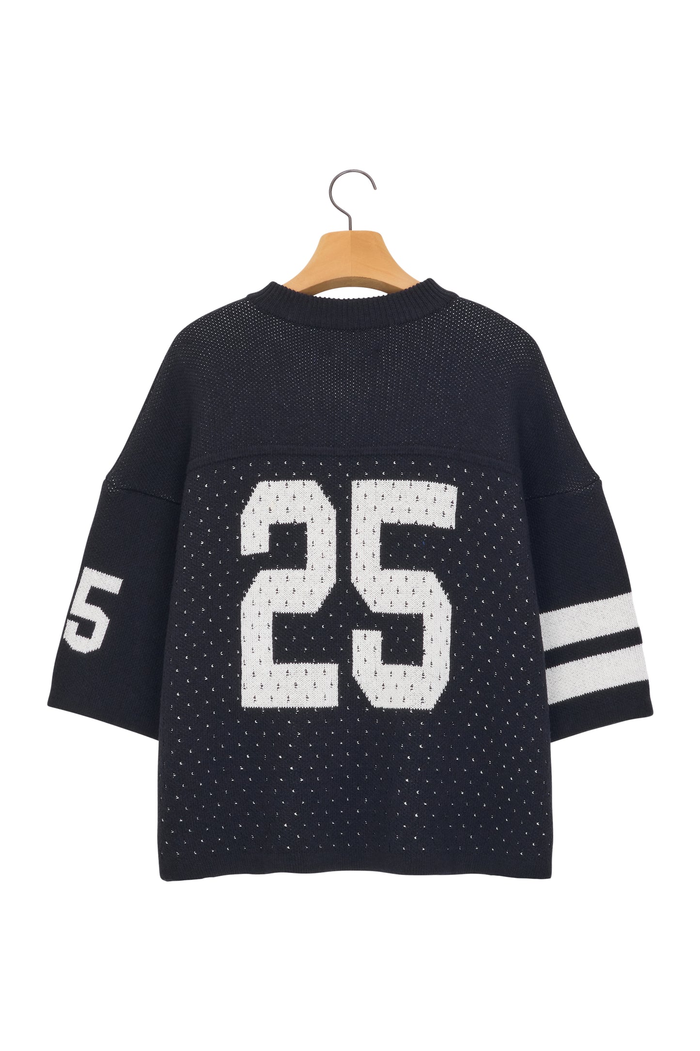 25 JACQUARD SHORT SLEEVE KNIT NAVY