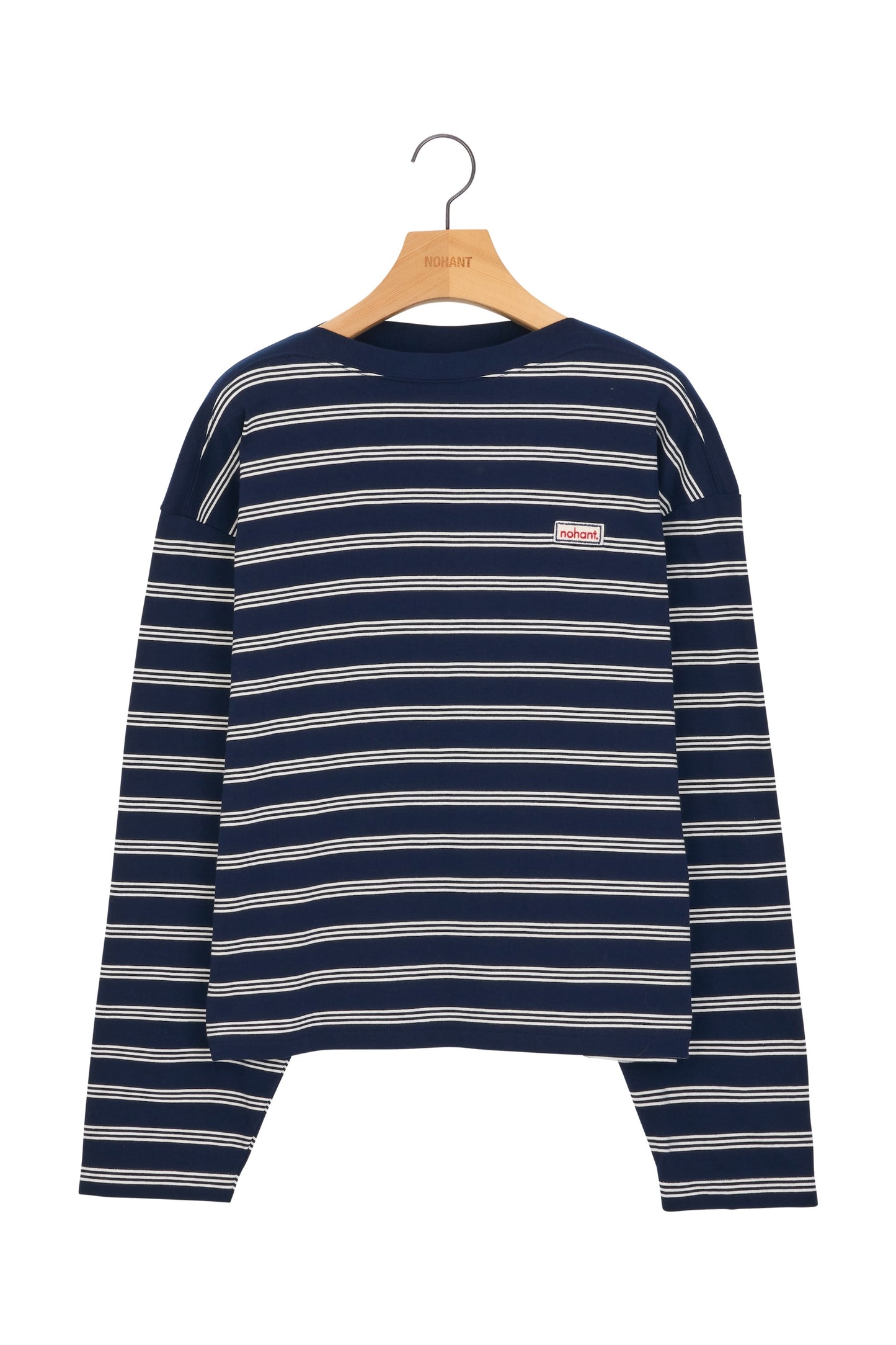 MULTI STRIPE BOAT NECK T-SHIRT NAVY