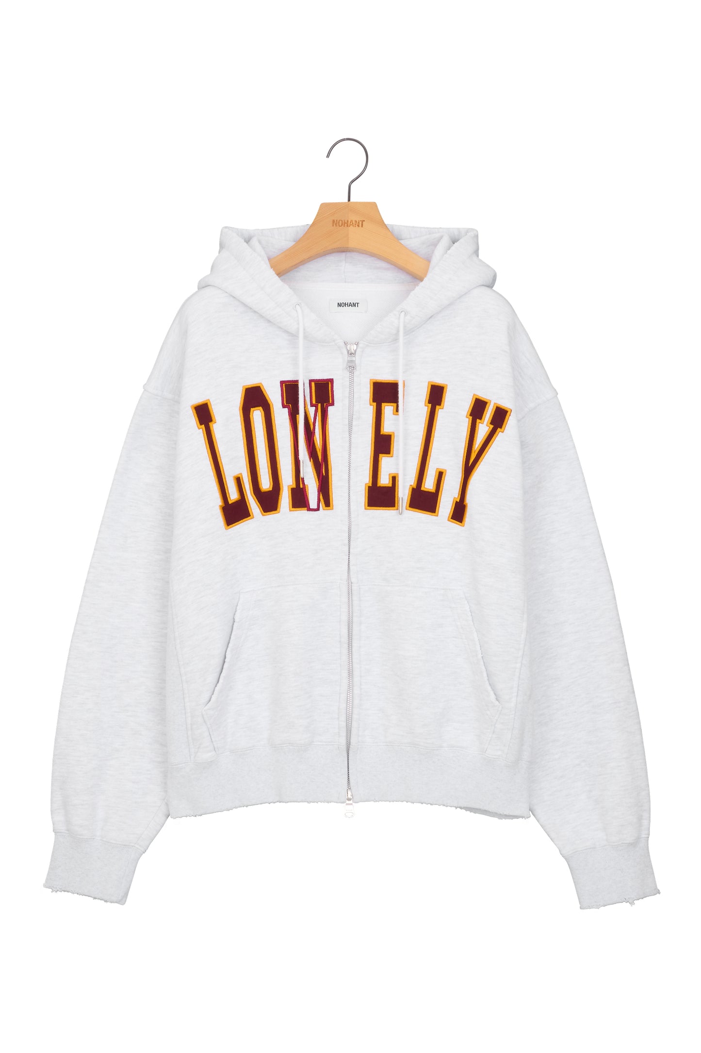 LONELY/LOVELY SALT WASHING HOODIE ZIP-UP ASH GRAY