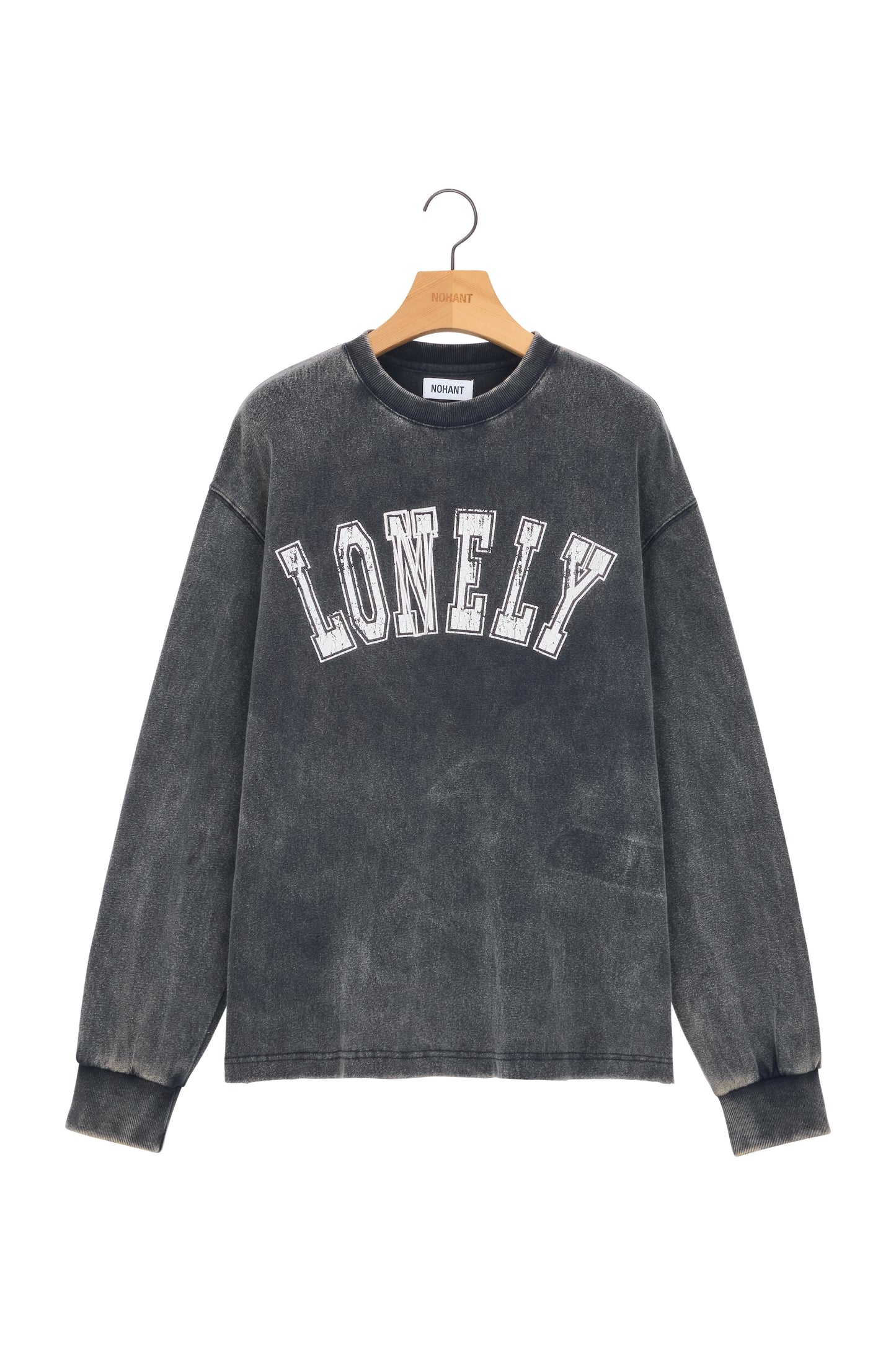 LONELY/LOVELY SALT WASHING LONG SLEEVE T-SHIRT CHARCOAL