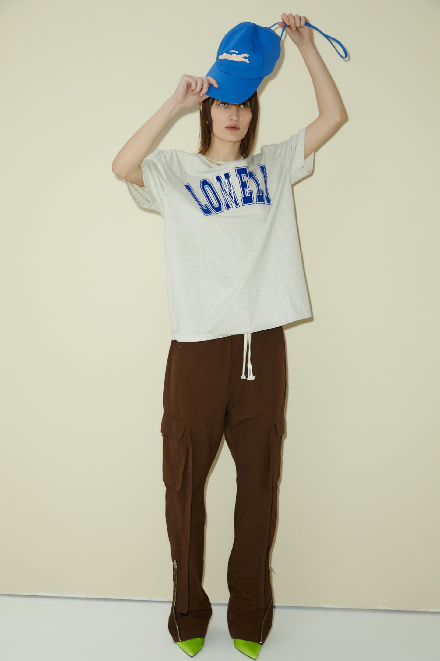 LONELY/LOVELY SHORT SLEEVE T SHIRT OATMEAL BLUE