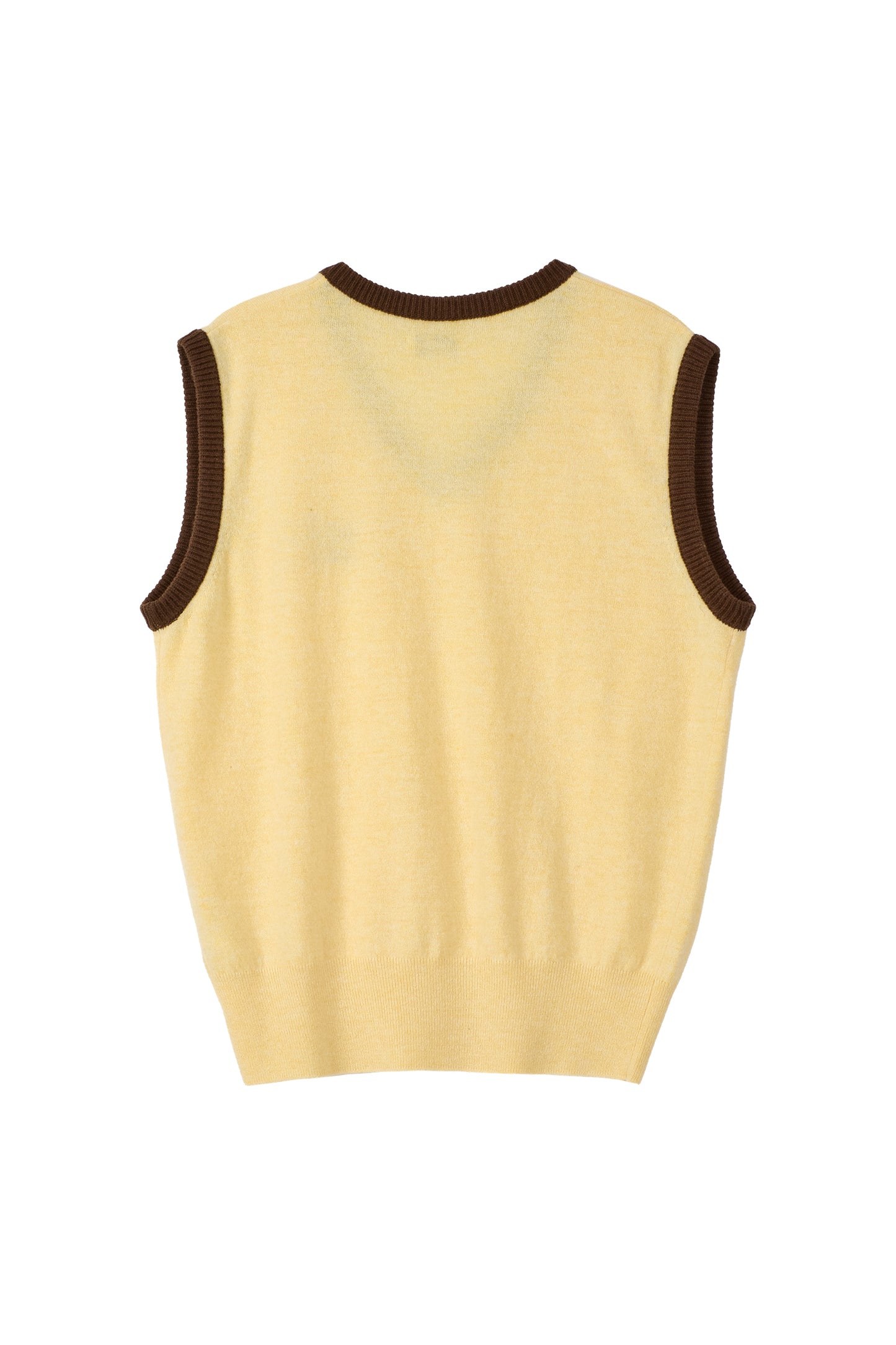 NYC CASHMERE BLENDED KNIT VEST YELLOW