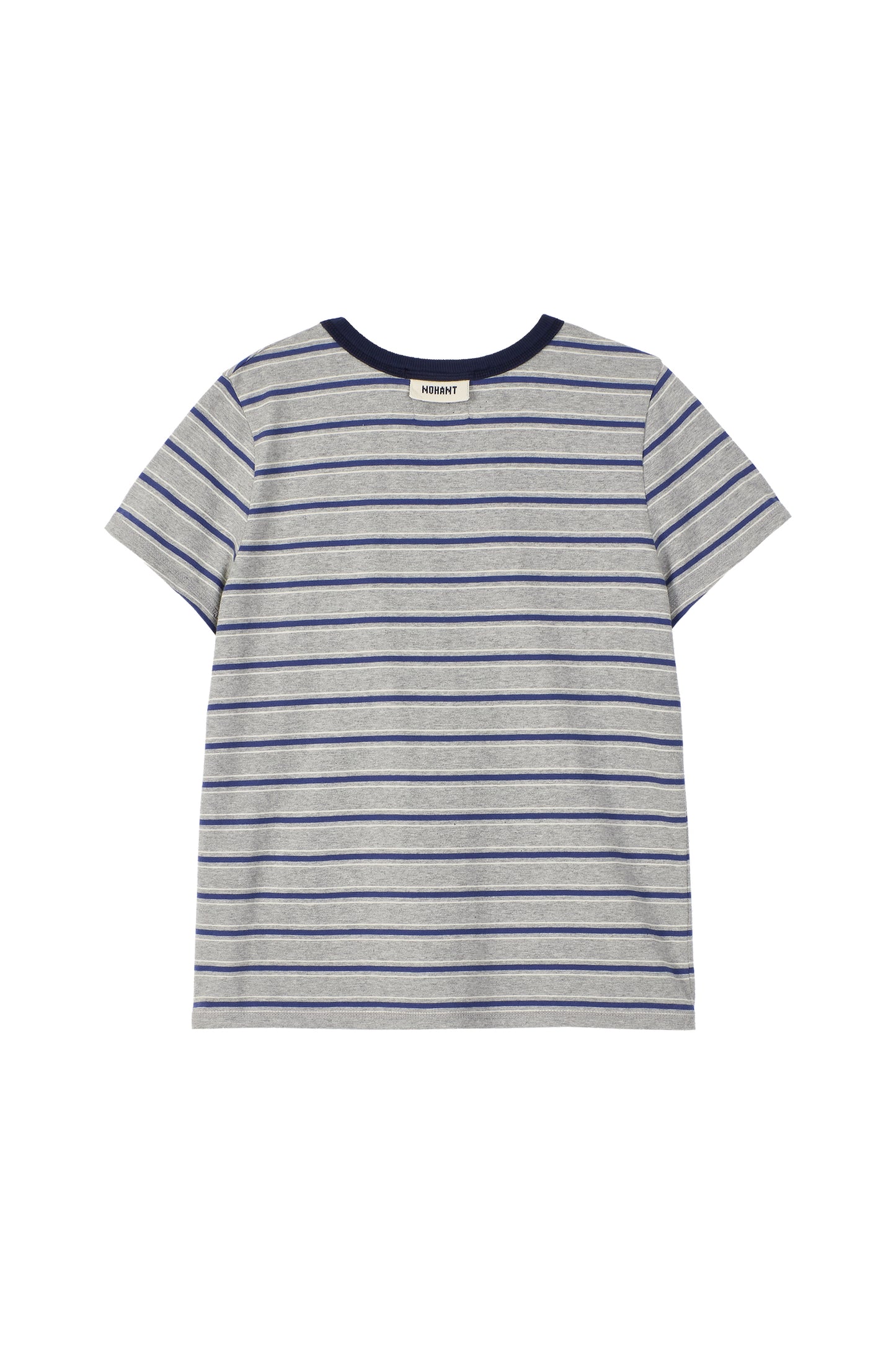 STRIPE CROP SHORT SLEEVE T-SHIRT GRAY