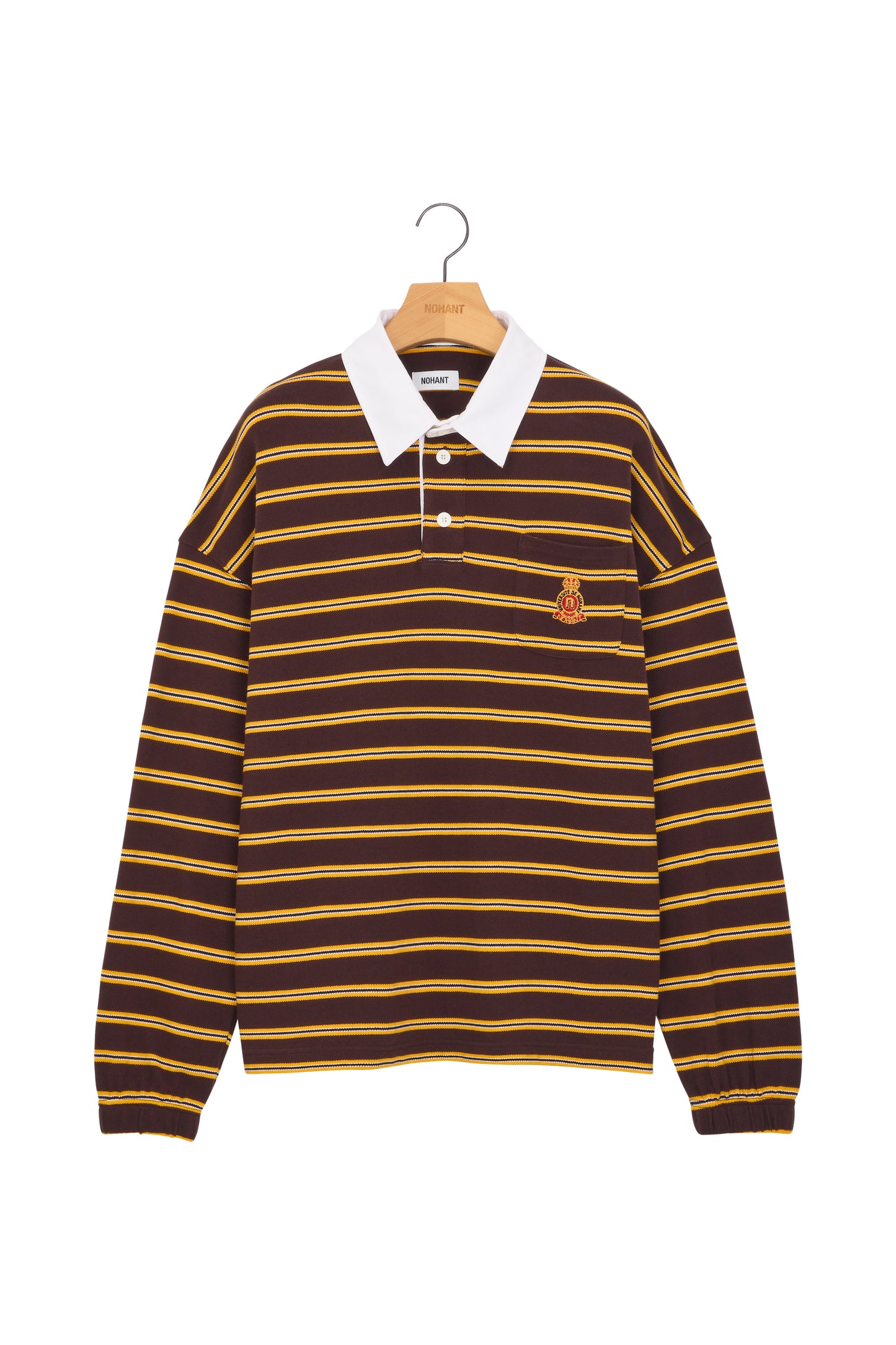 MULTI STRIPE RUGBY T-SHIRT BROWN
