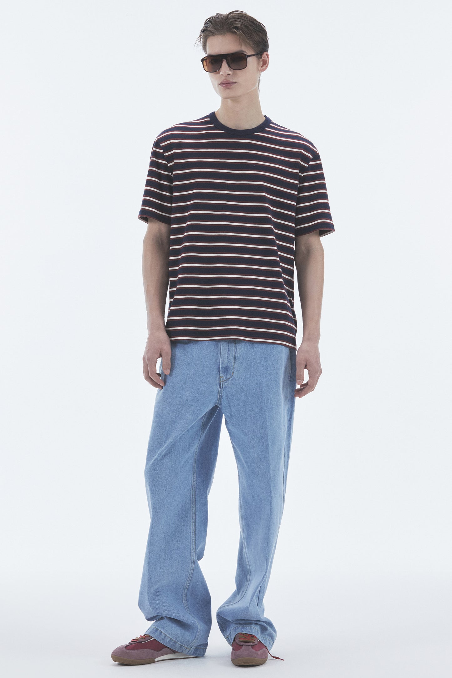 STRIPE BASIC SHORT SLEEVE T-SHIRT NAVY