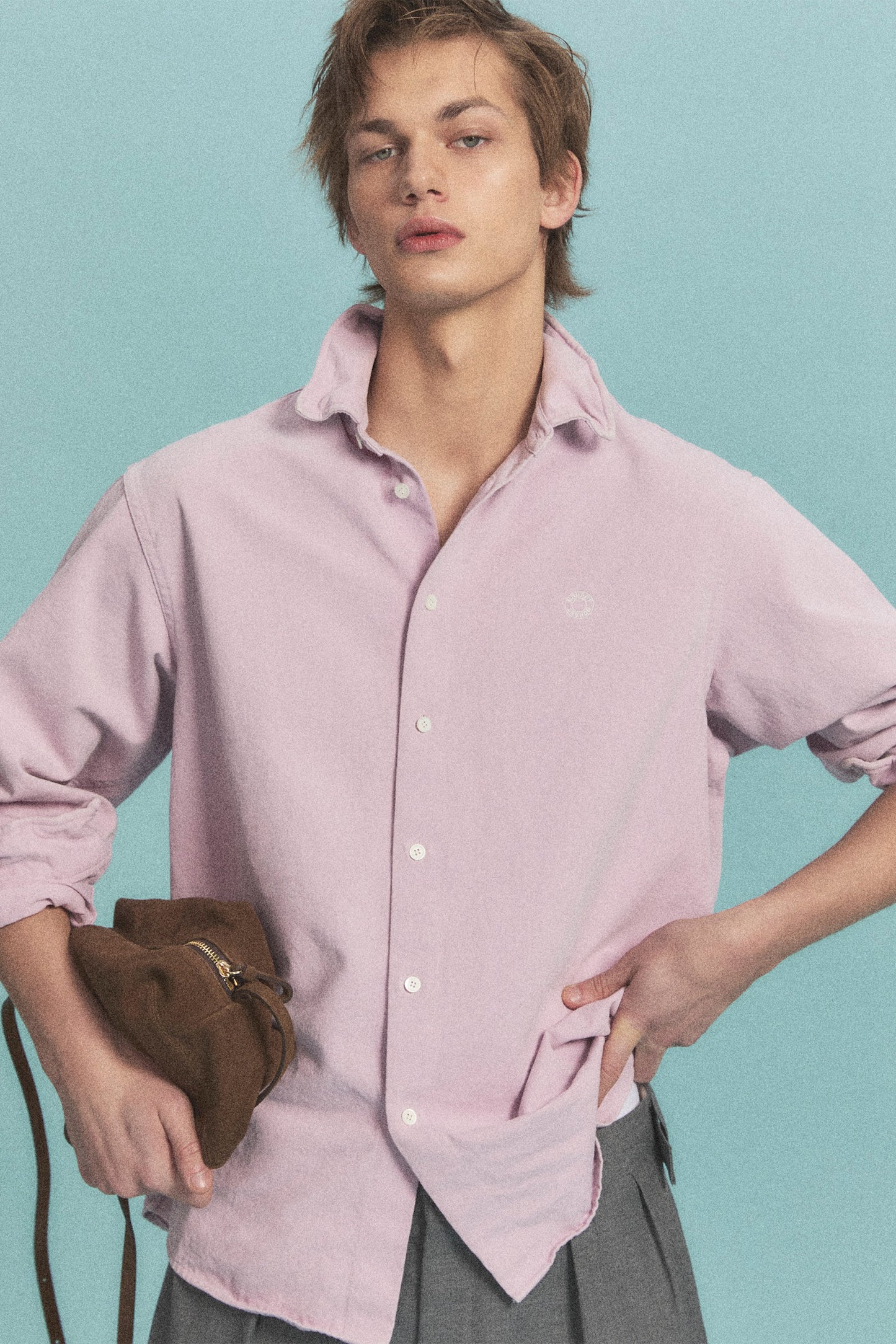 WIRE OXFORD WASHED SHIRT PINK