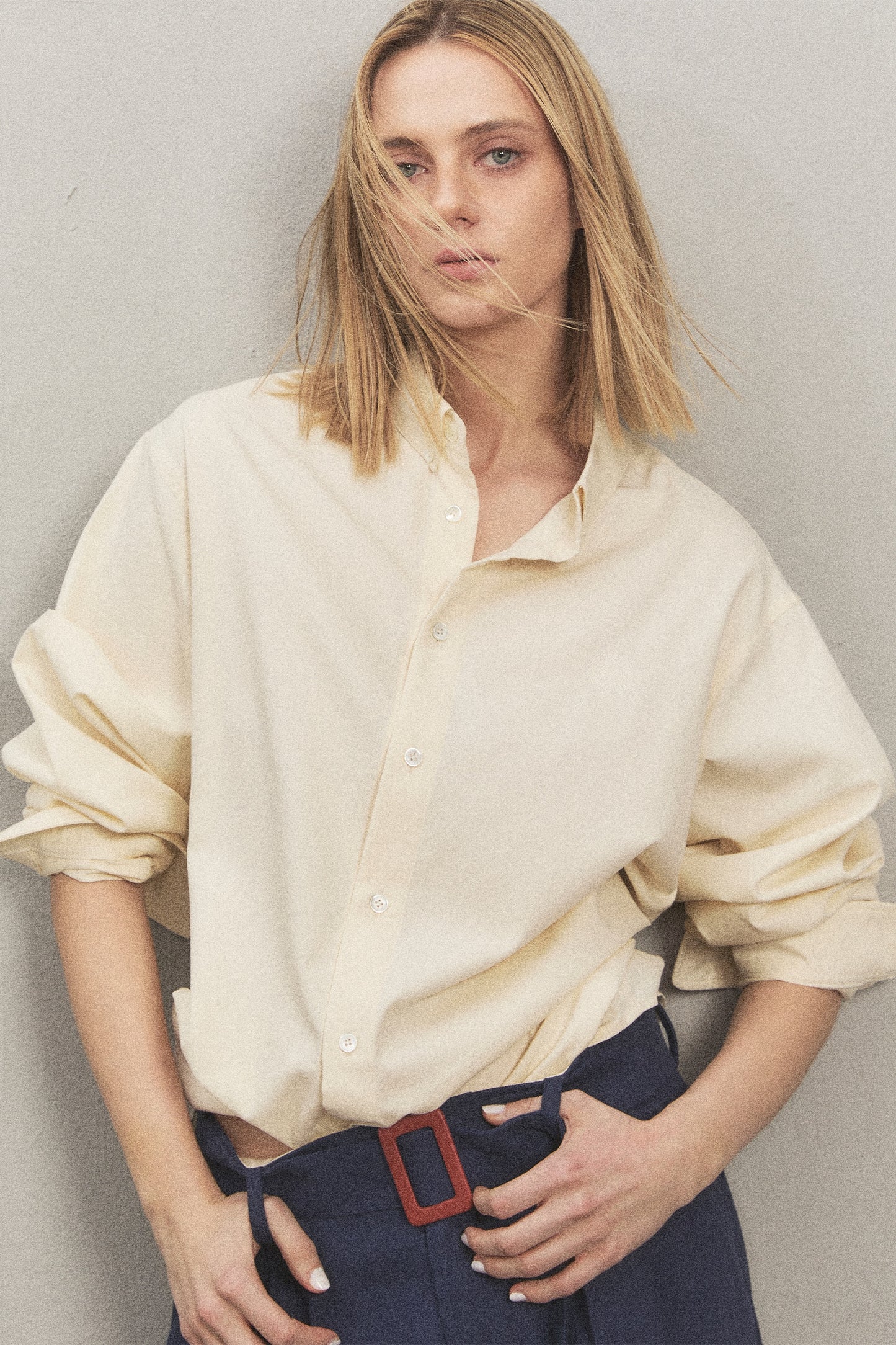 RELAXED POPLIN SHIRT IVORY