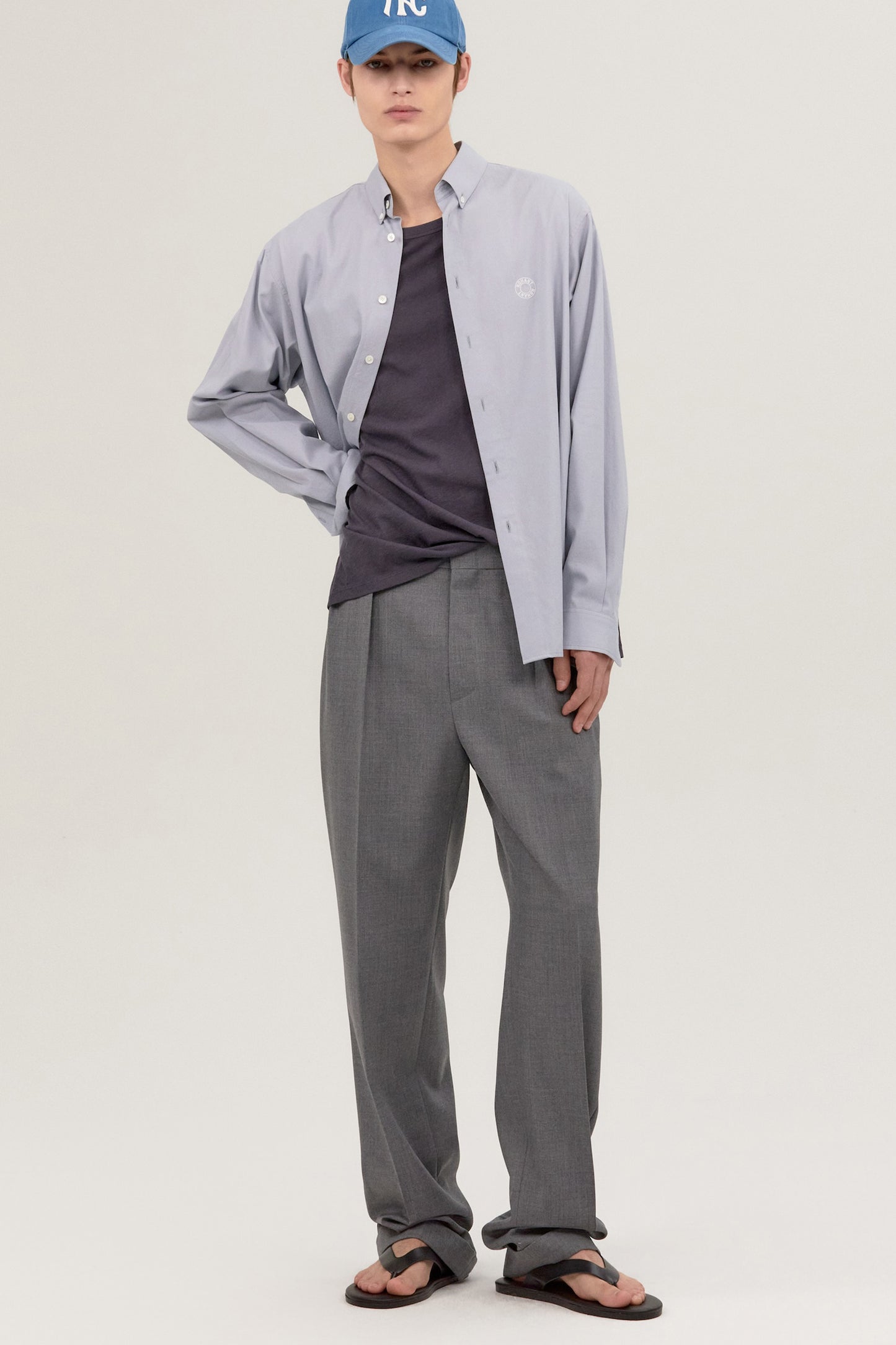 RELAXED POPLIN SHIRT LIGHT GRAY
