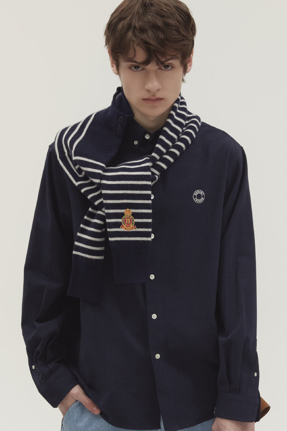 LOGO OXFORD SHIRT NAVY
