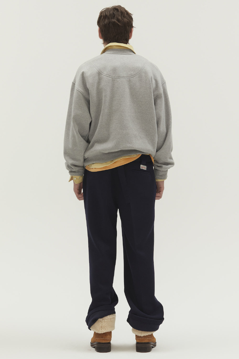 LONELY/LOVELY FLUFF SWEATSHIRT GRAY-BURGUNDY