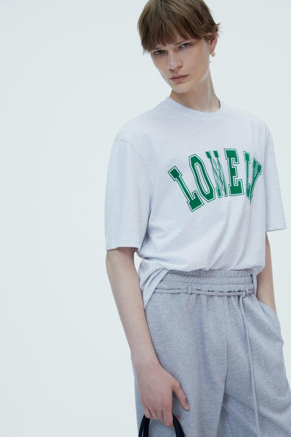 LONELY/LOVELY SHORT SLEEVE T SHIRT ASH GRAY-GREEN