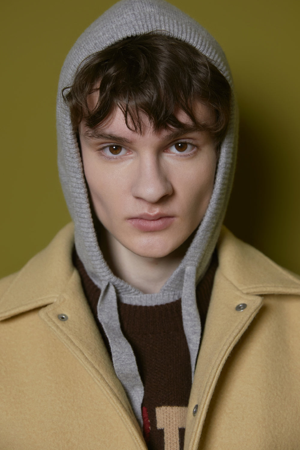 VARSITY MINIMAL WOOL JUMPER BEIGE
